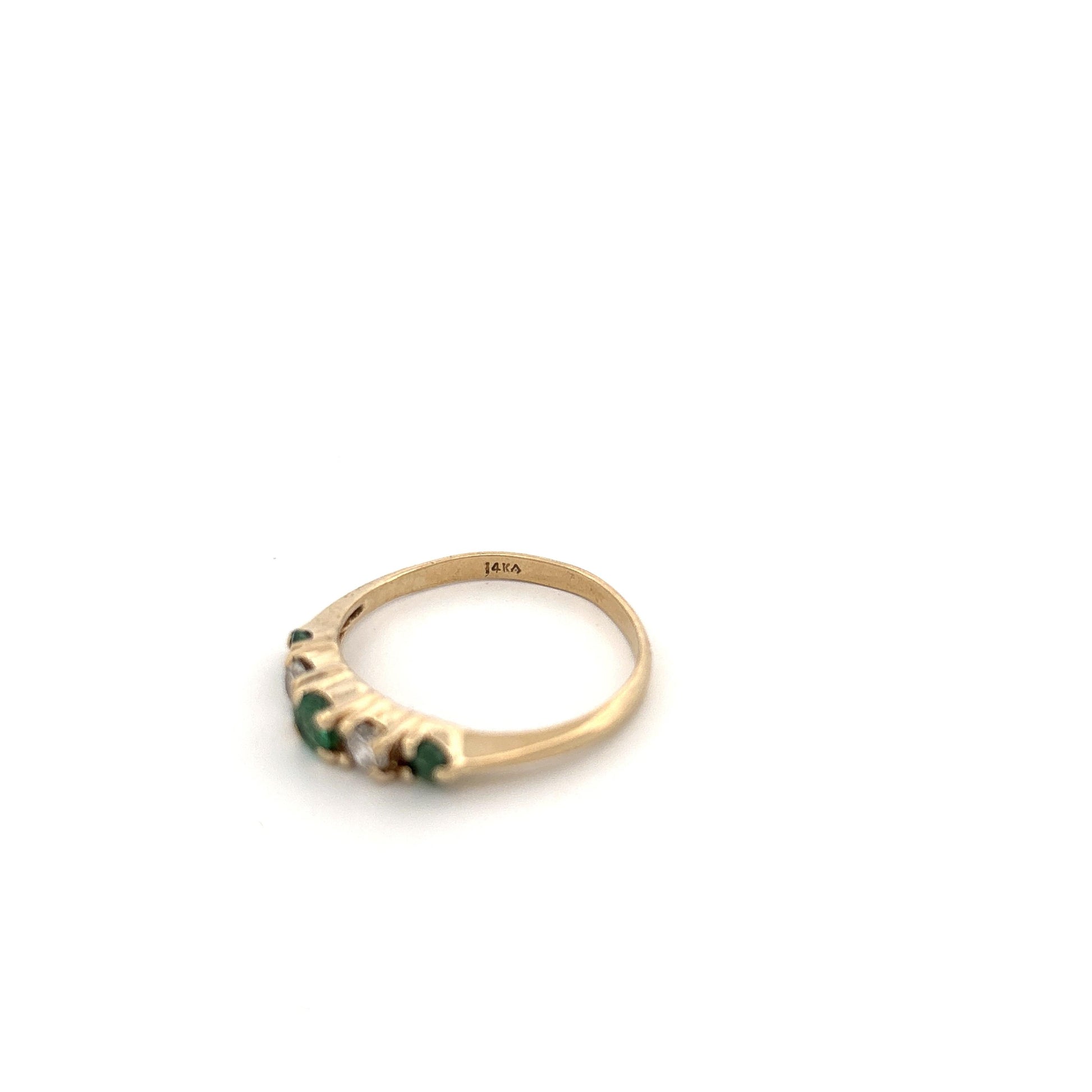 14k Emerald & Diamond Ring