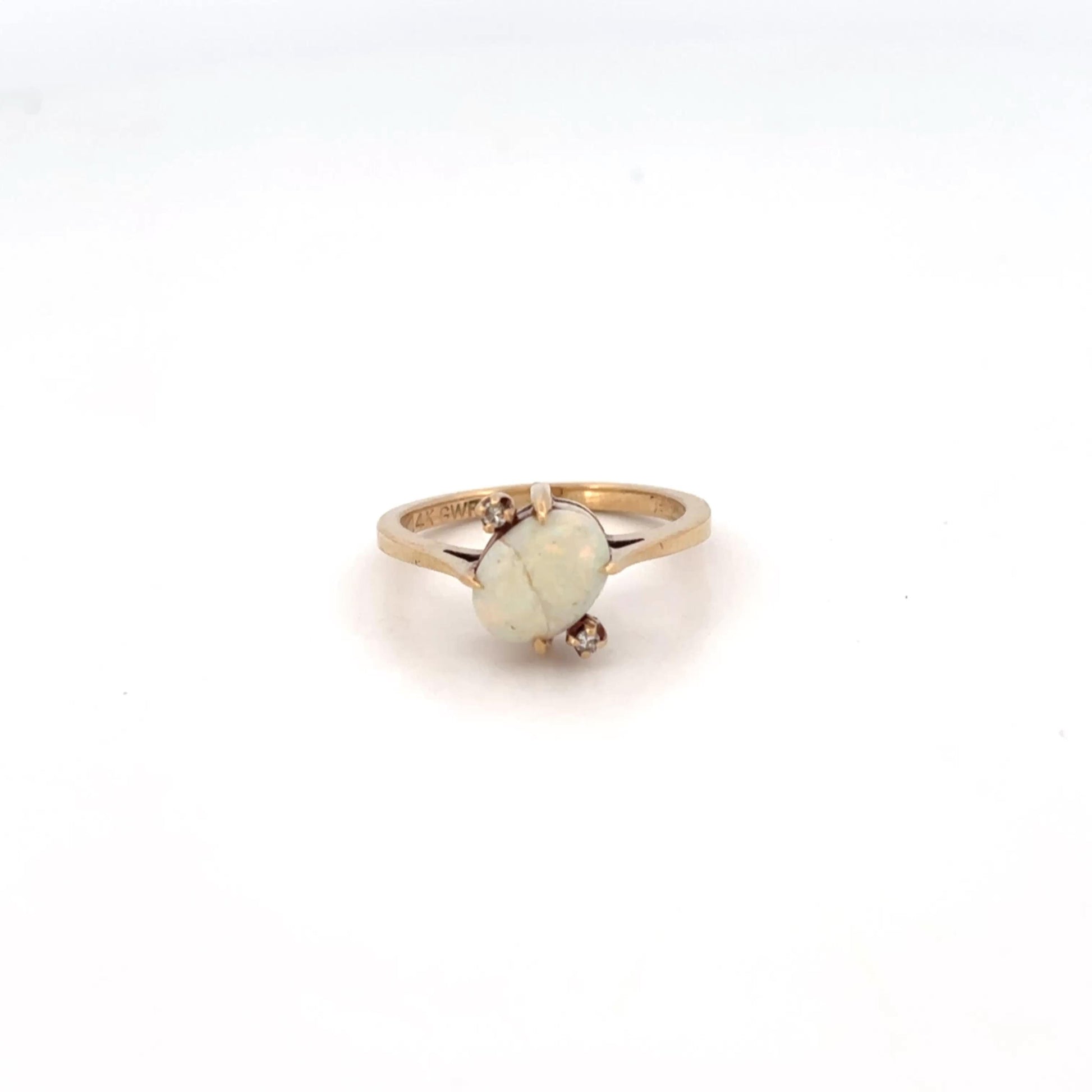 14k Opal & Diamond Ring