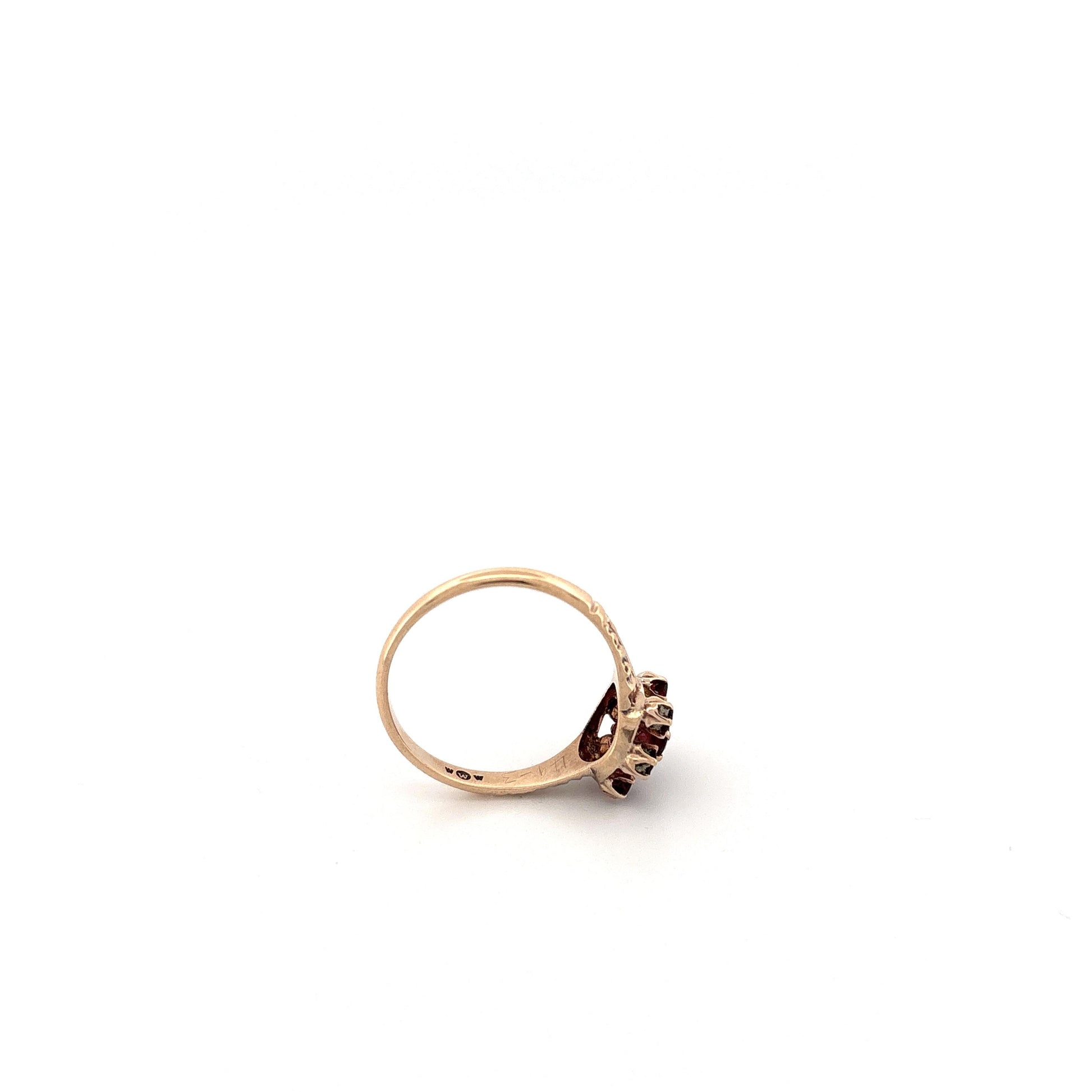 10k Garnet Floral Ring