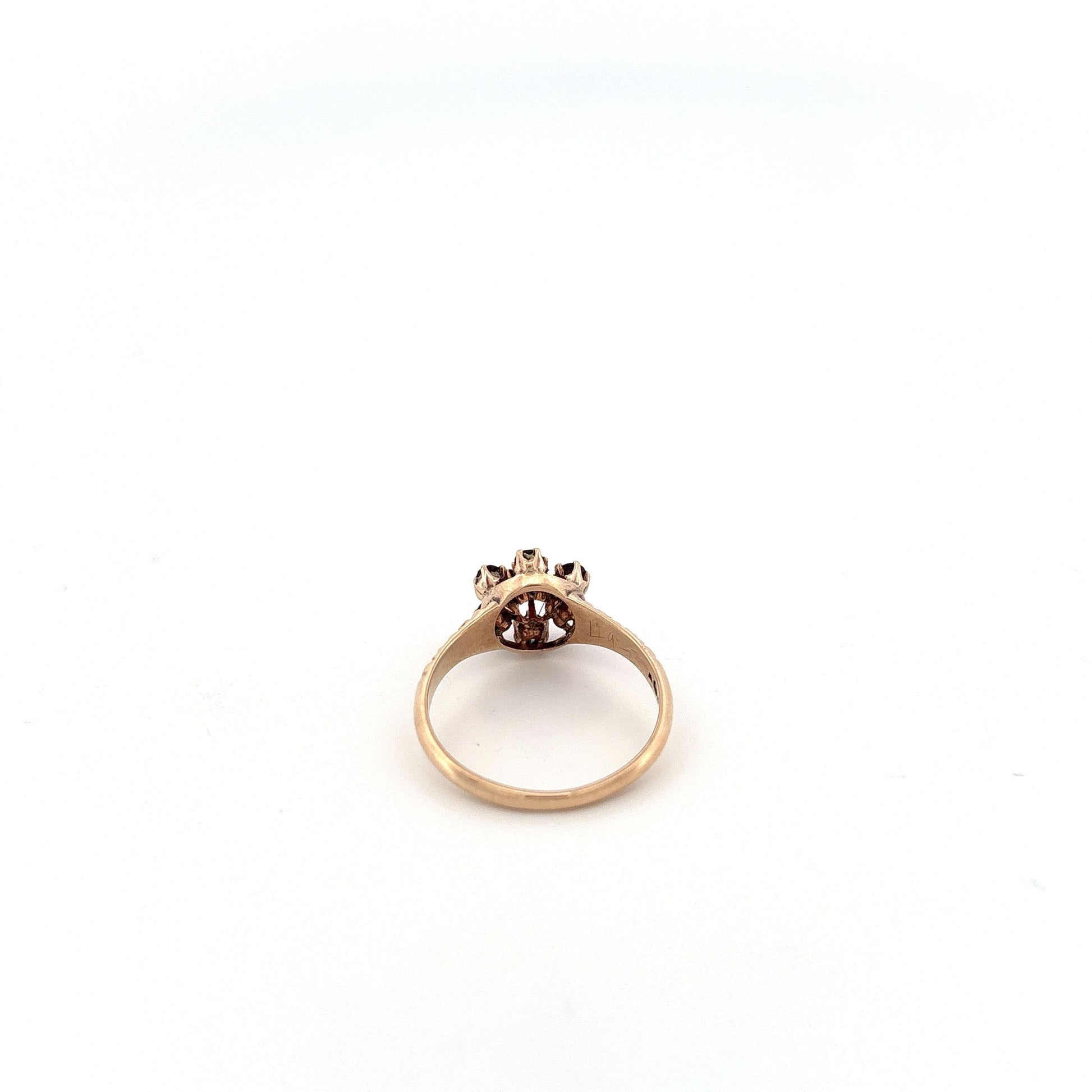 10k Garnet Floral Ring
