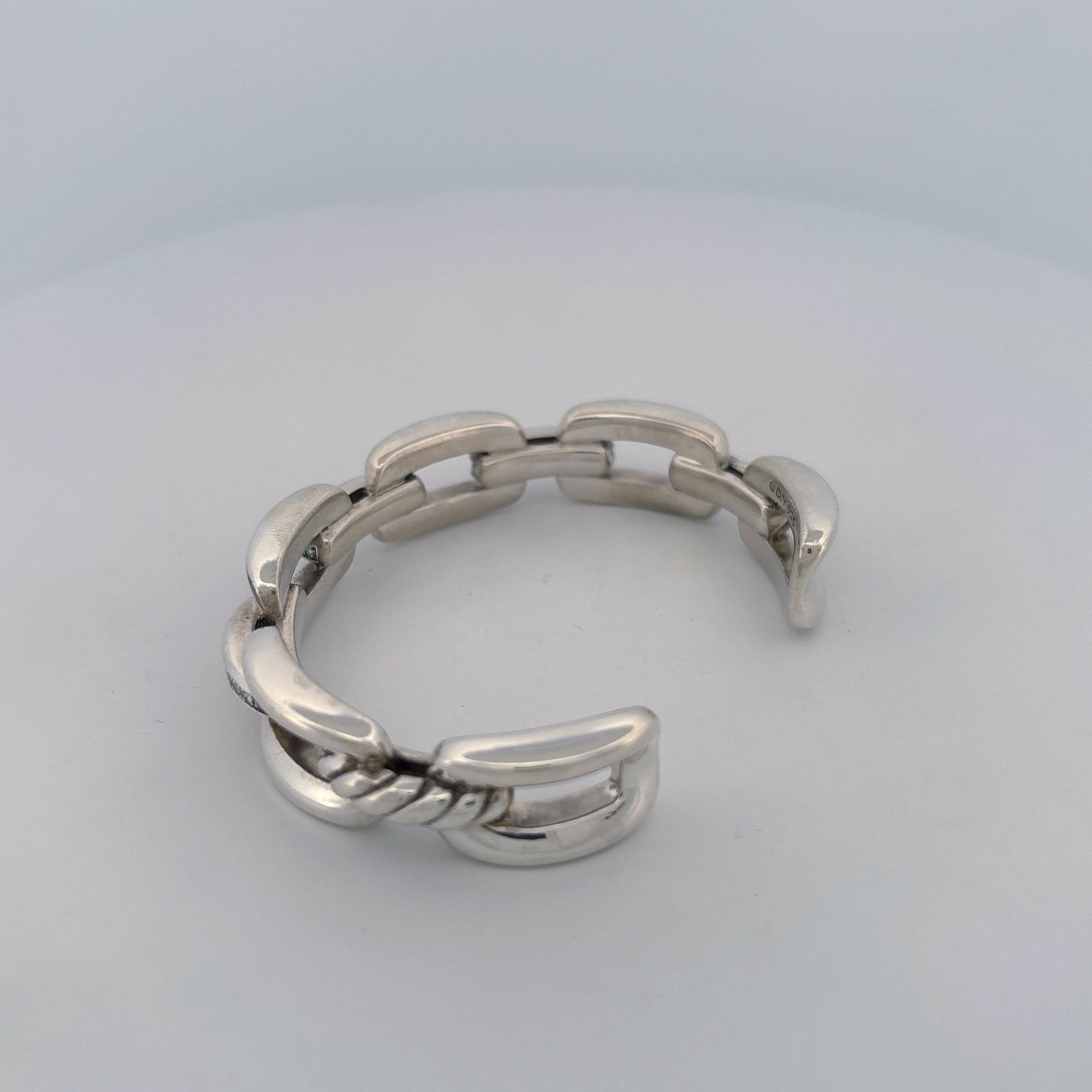 David Yurman Wellesley Sterling Silver Chain Bracelet with Diamond Links