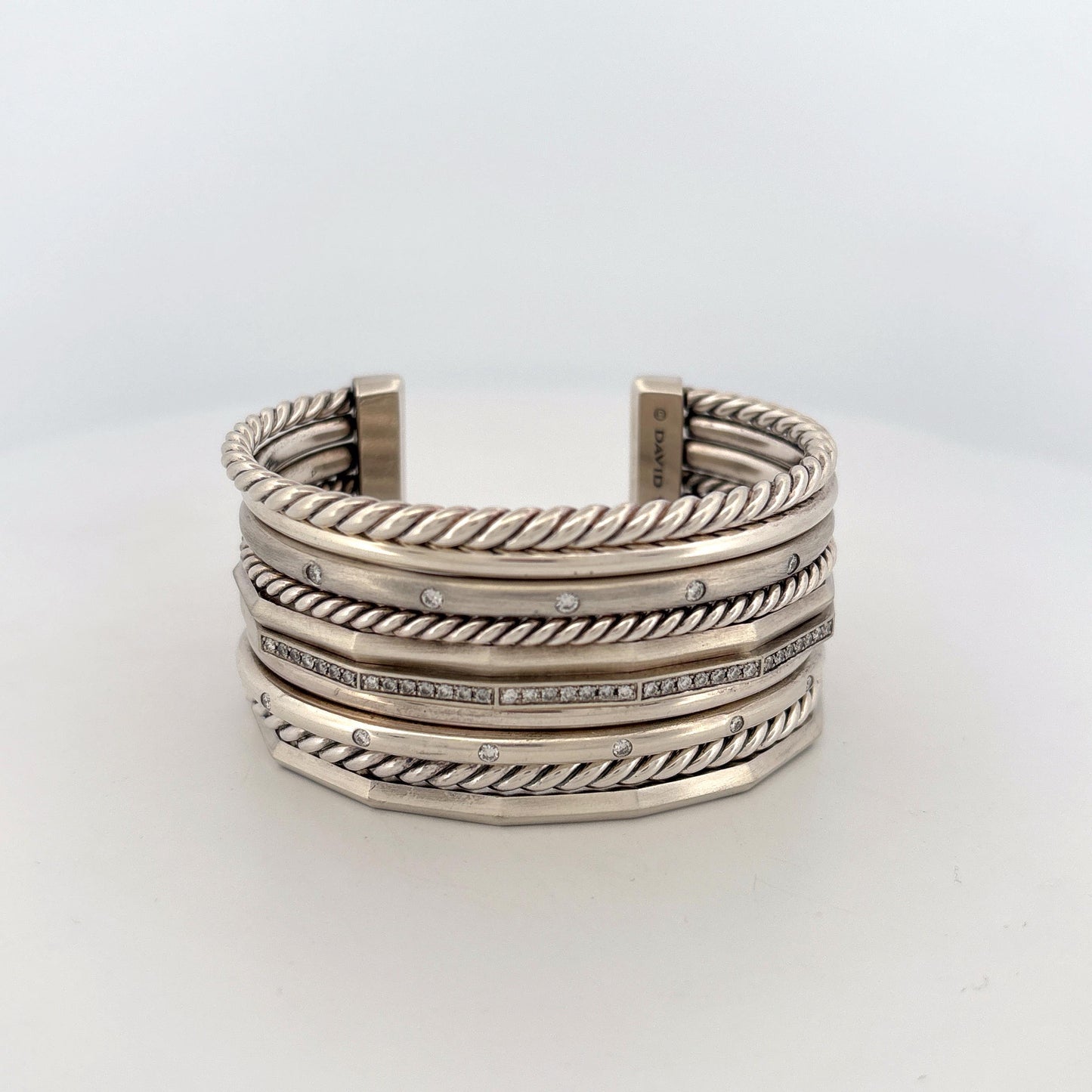 David Yurman Stax 10 Row 925 Cuff Bracelet