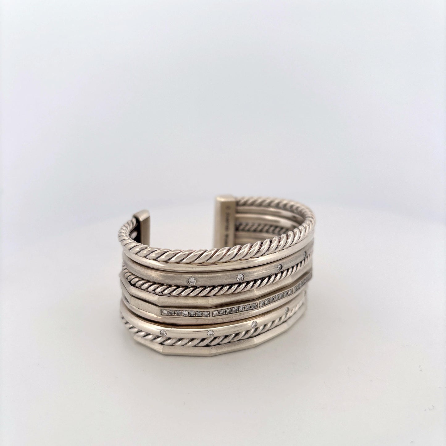 David Yurman Stax 10 Row 925 Cuff Bracelet