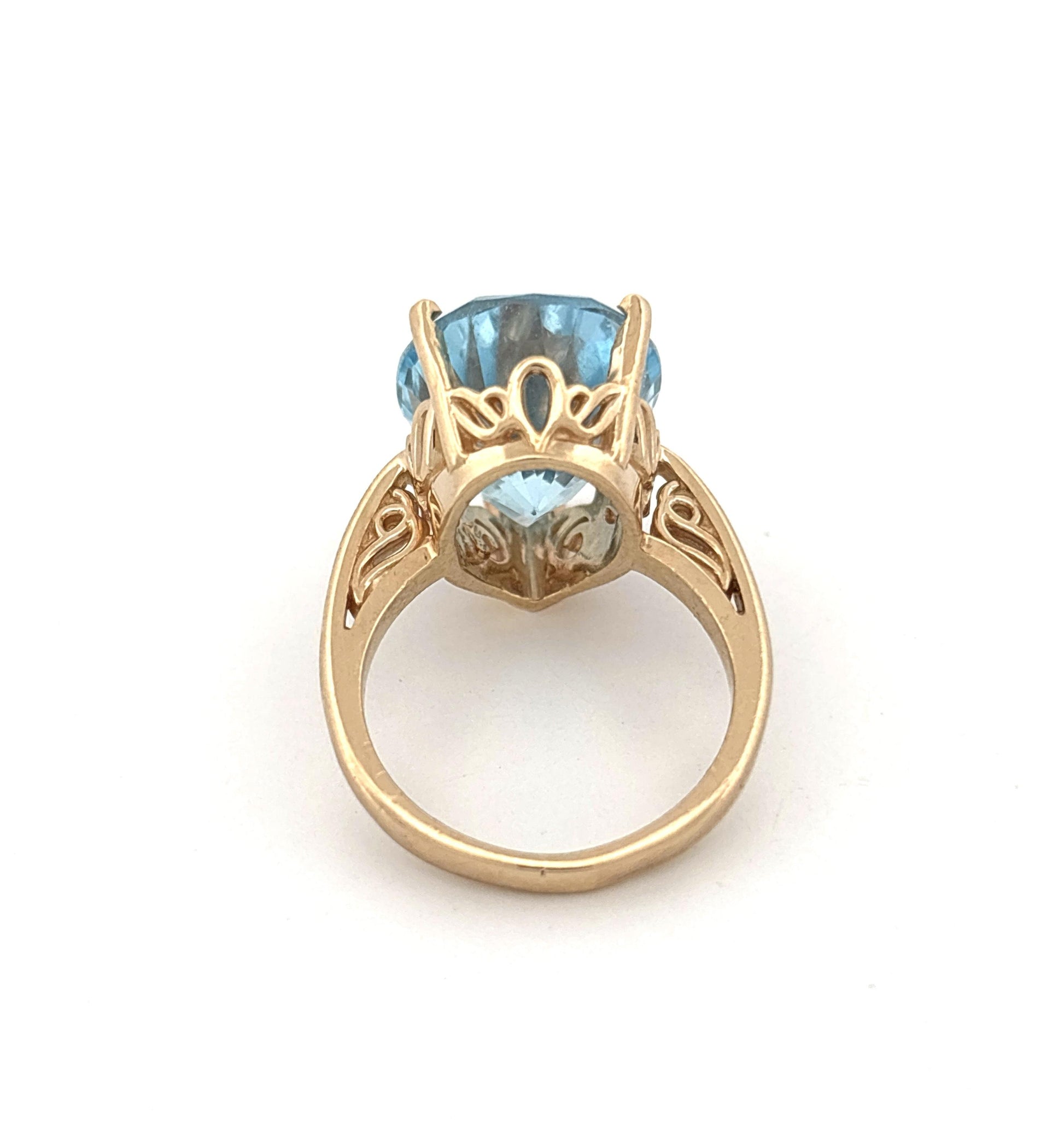 14K Pear Cut Topaz Ring
