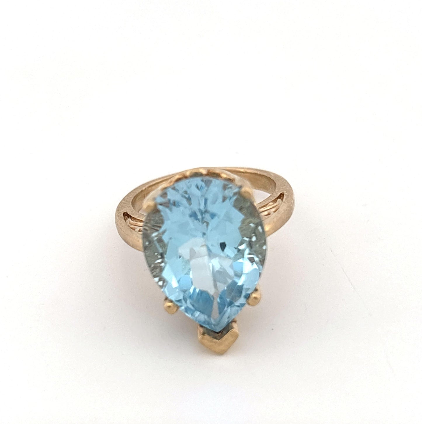 14K Pear Cut Topaz Ring