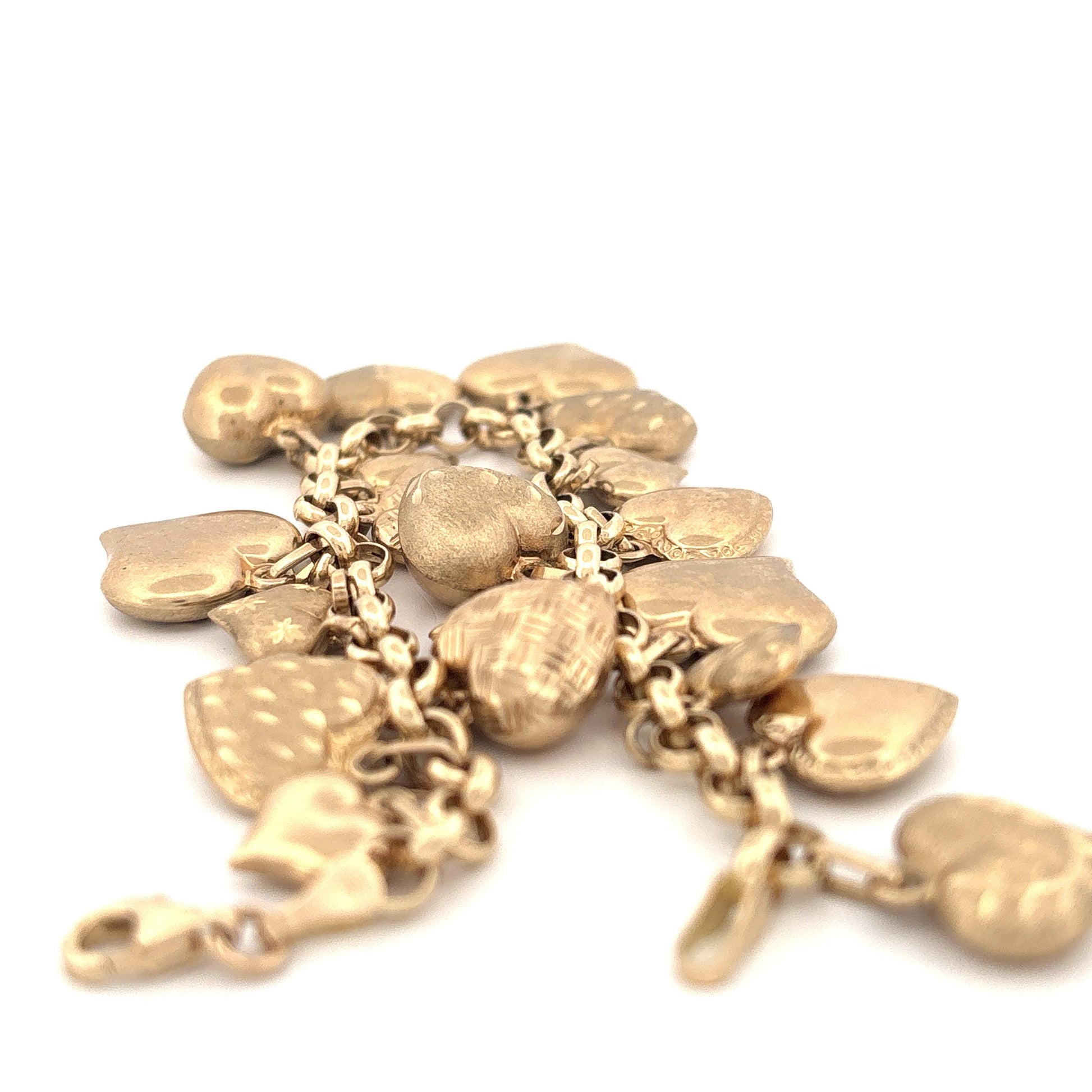 14K Heart Charm Bracelet