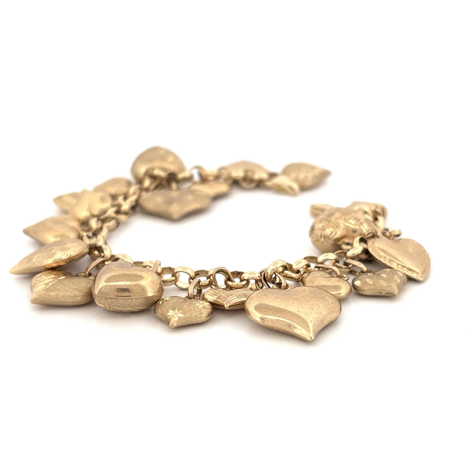 14K Heart Charm Bracelet