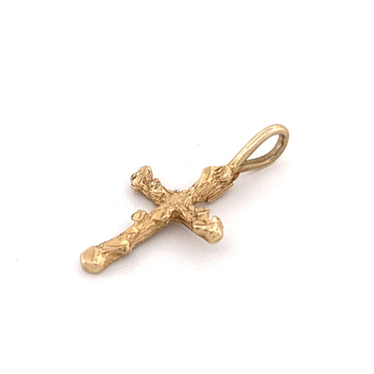 14K Gold Textured Cross