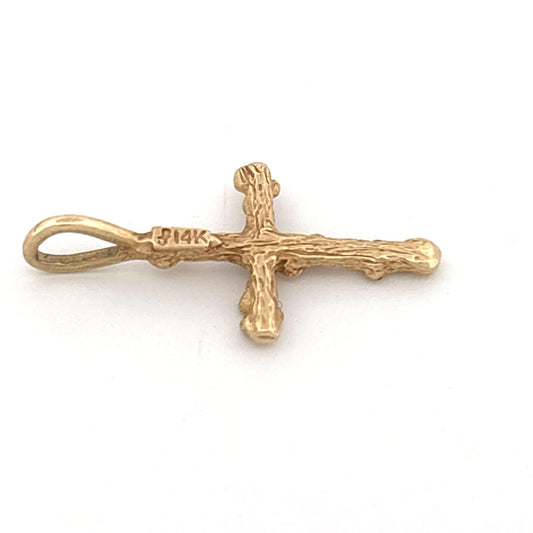 14K Gold Textured Cross