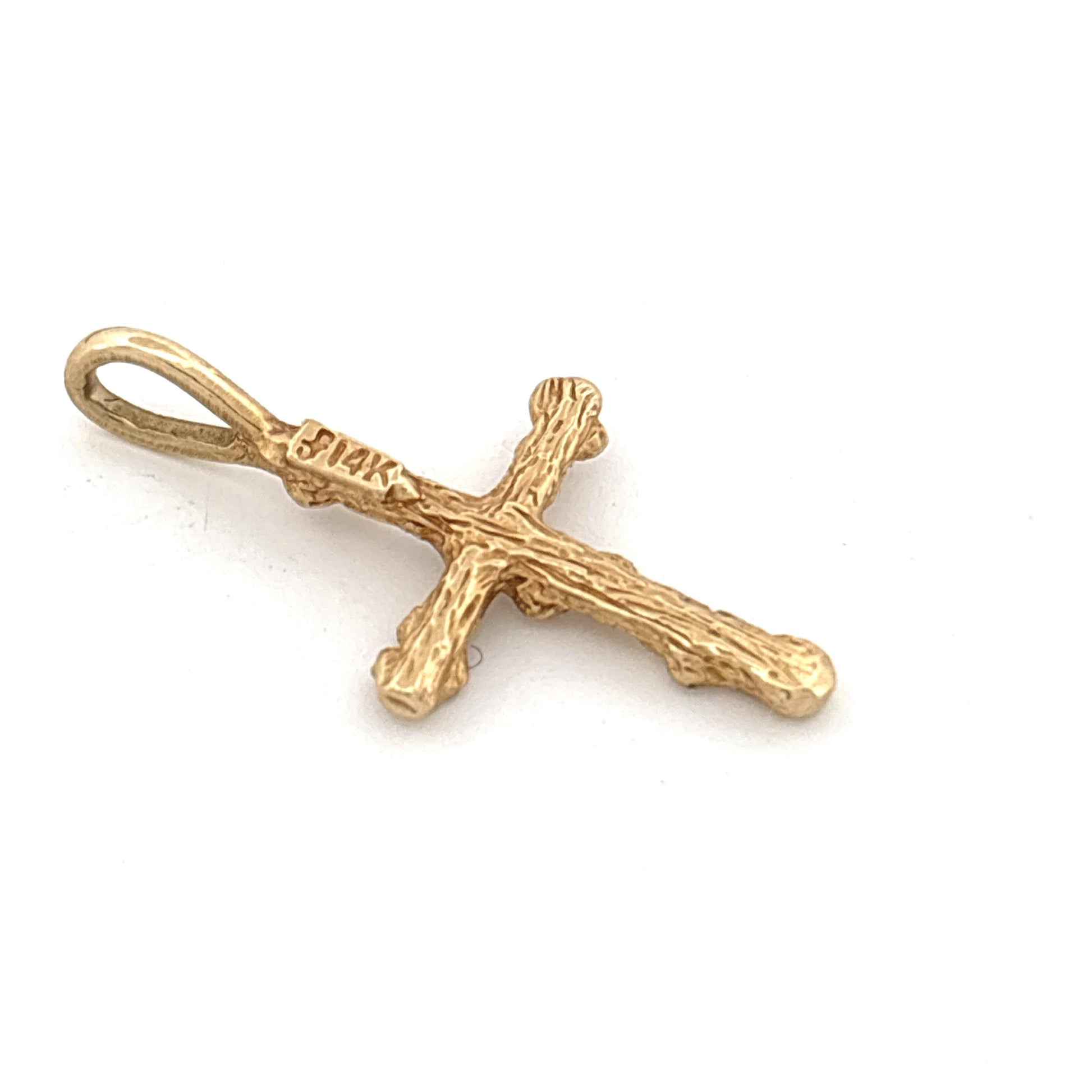 14K Gold Textured Cross