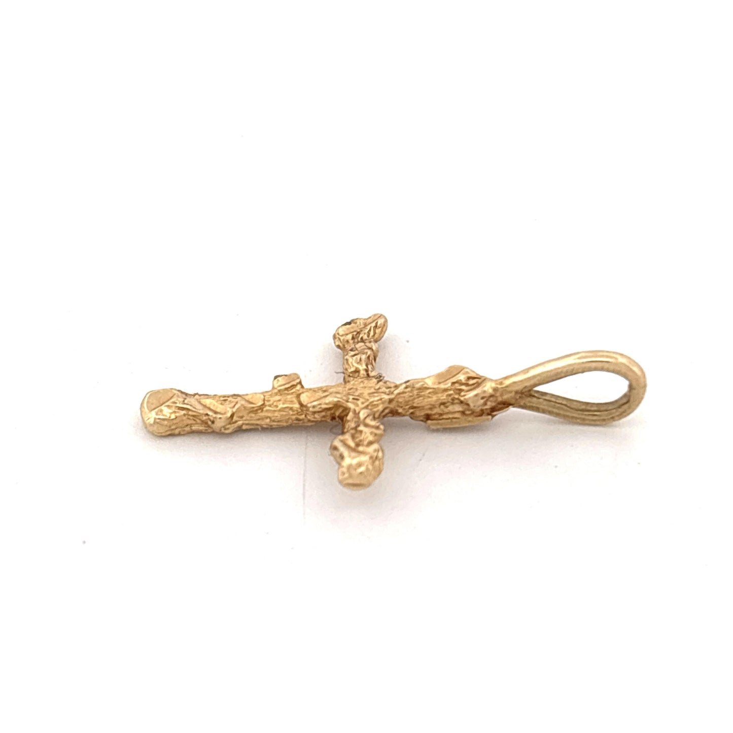 14K Gold Textured Cross