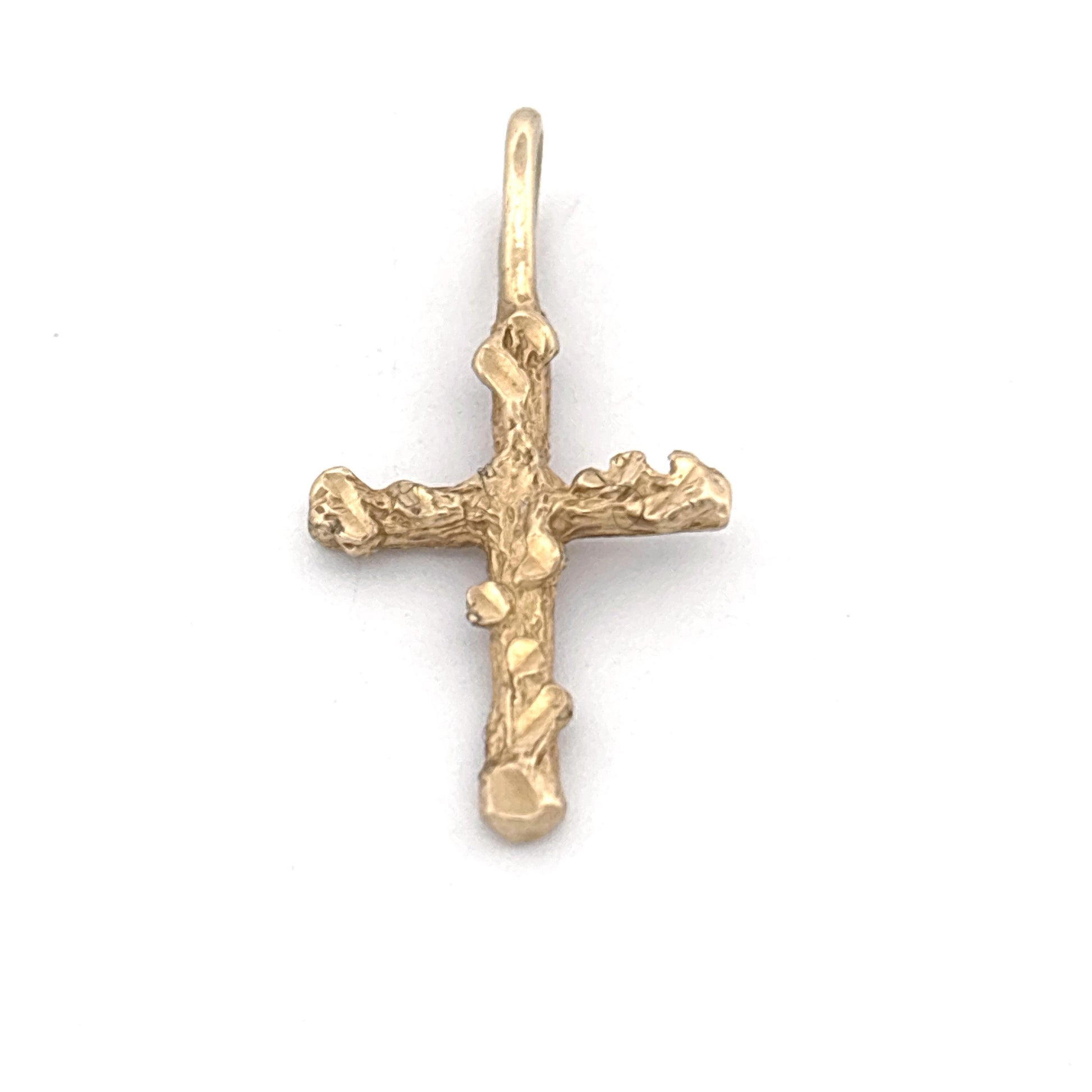 14K Gold Textured Cross