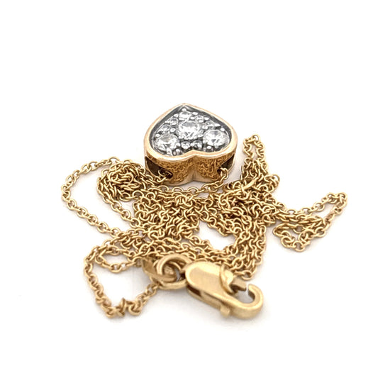 14K Diamond Heart Necklace