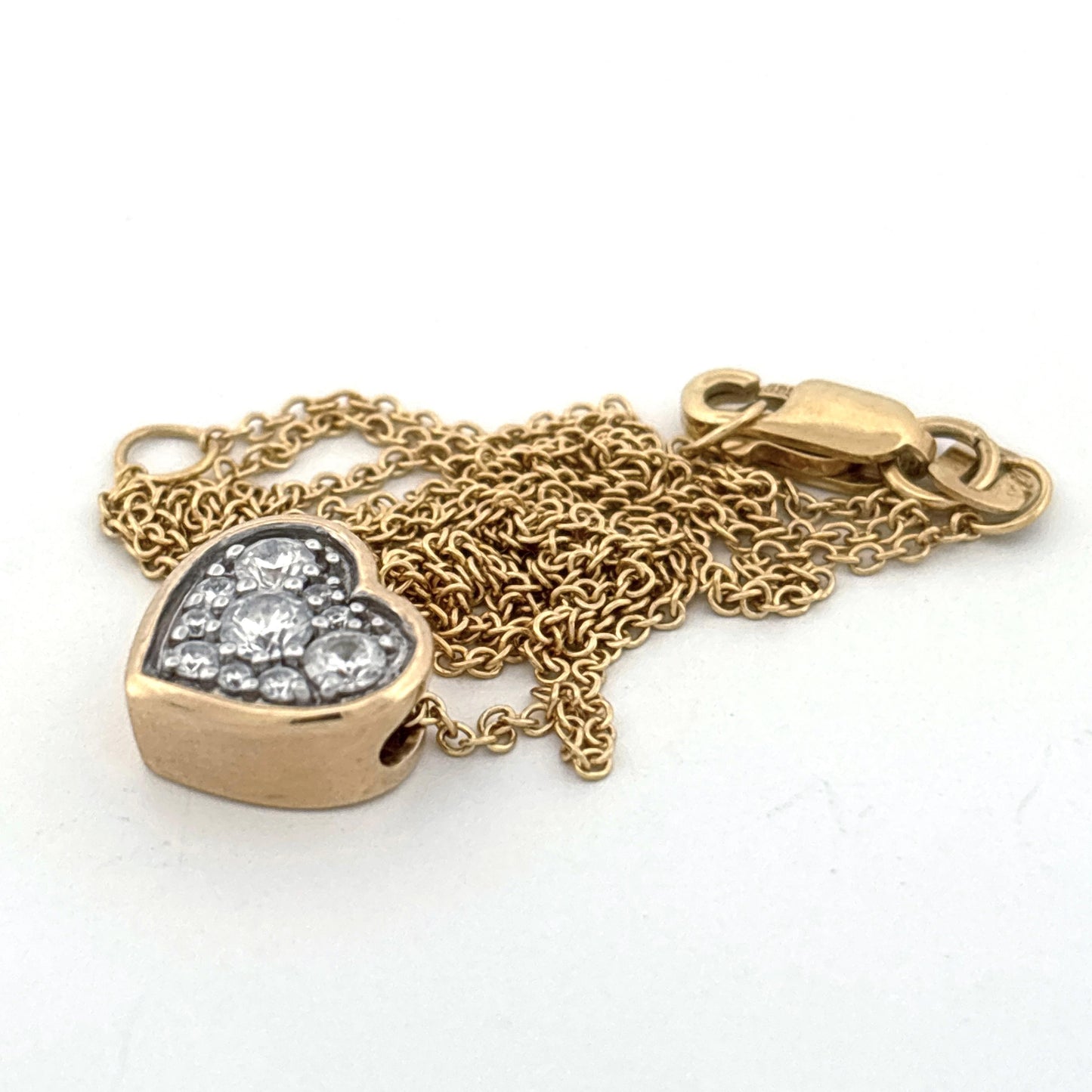14K Diamond Heart Necklace