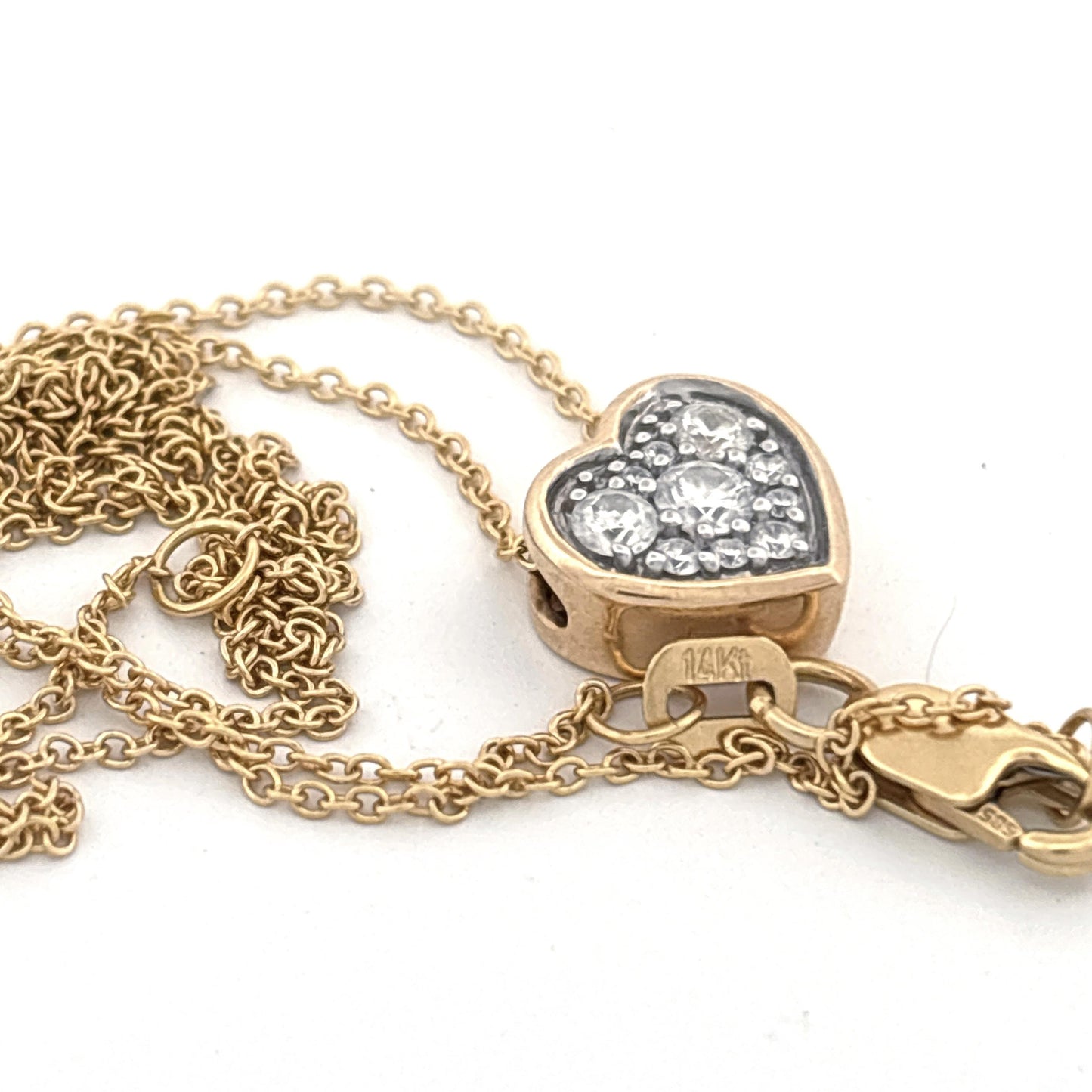 14K Diamond Heart Necklace