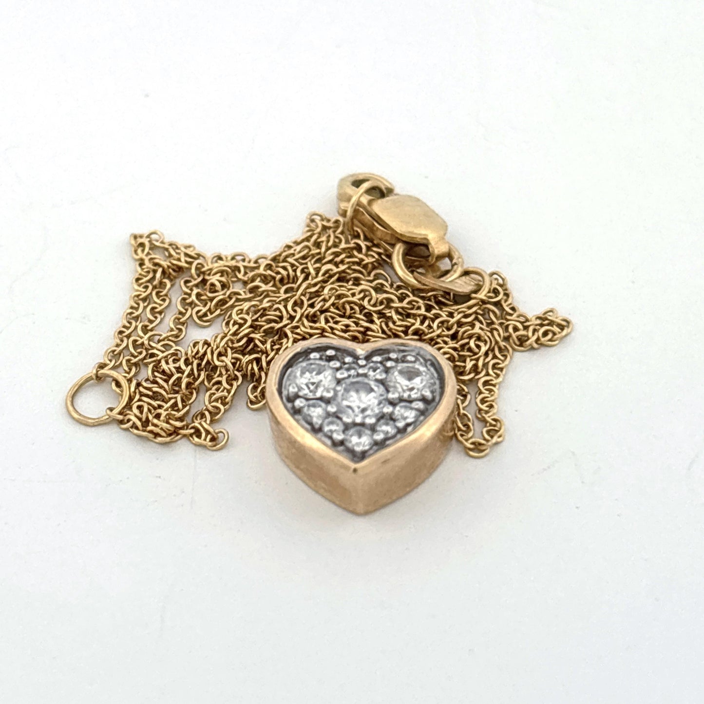 14K Diamond Heart Necklace