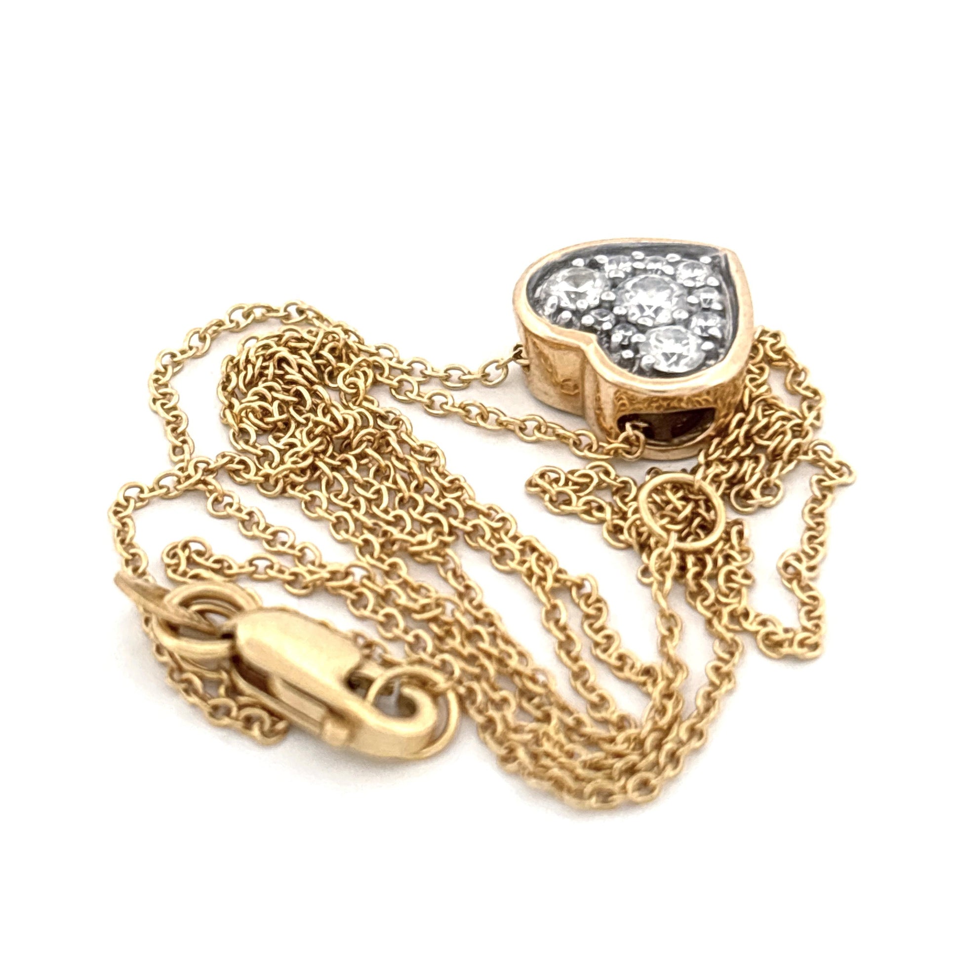 14K Diamond Heart Necklace