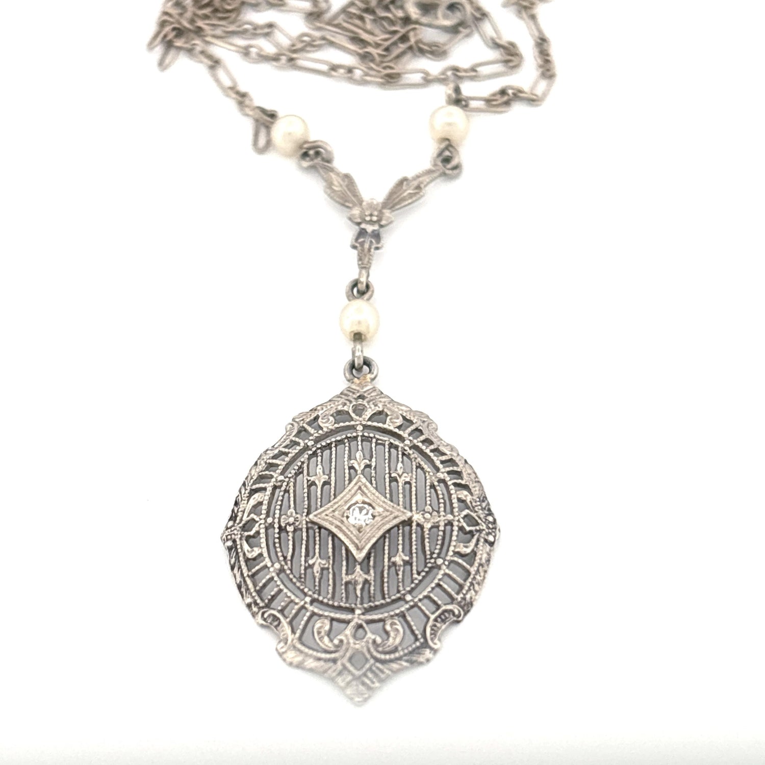 10K Filigree Lavaliere