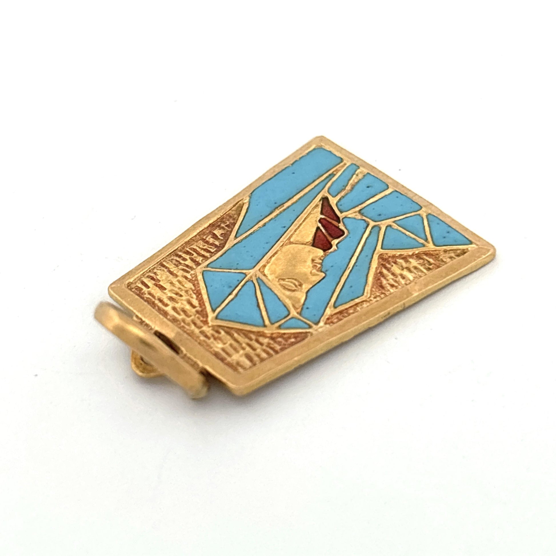18K Enamel Religious Charm Pendant