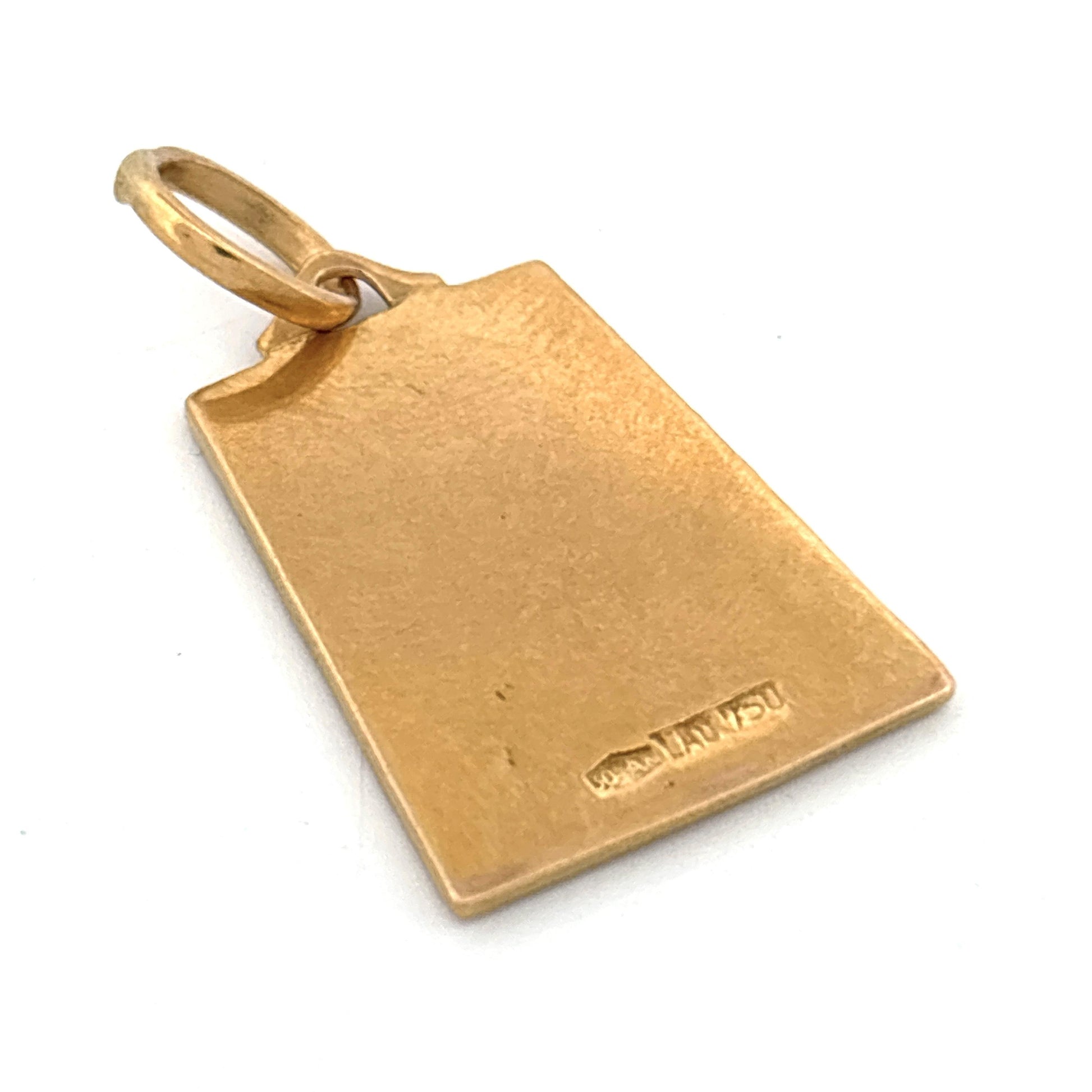 18K Enamel Religious Charm Pendant