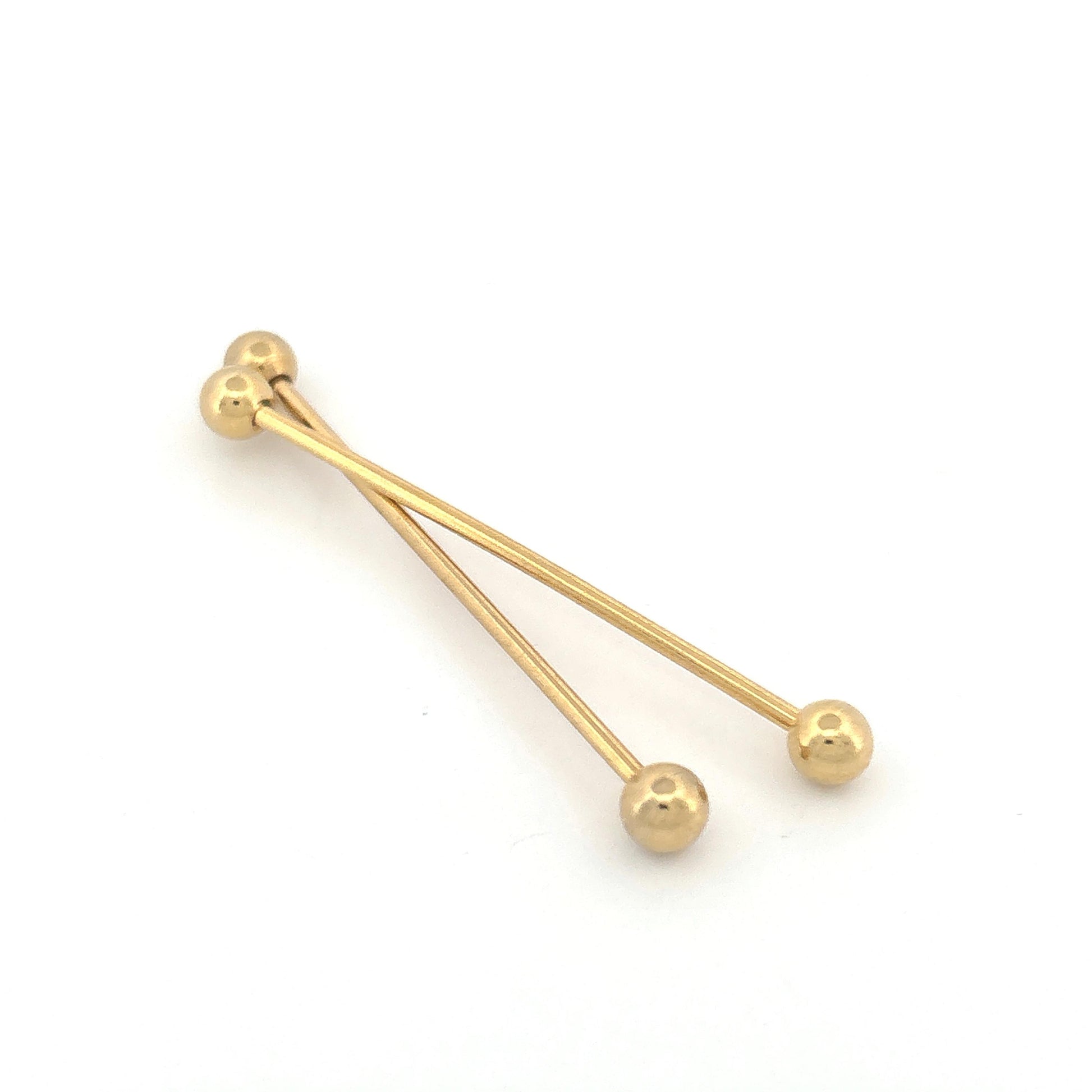 Pair of 14K Gold Bar