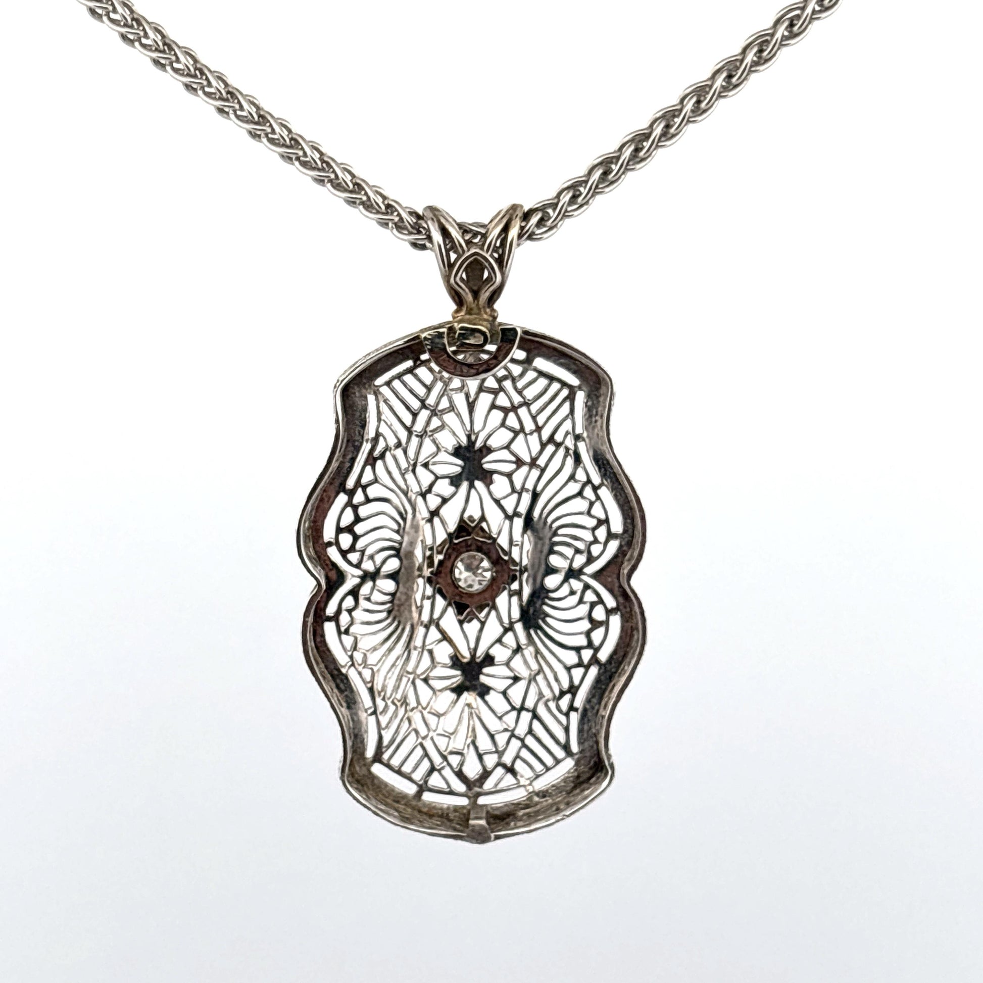 14K Filigree Diamond Necklace