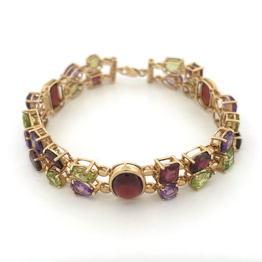 10K Multi-Gemstone Bracelet