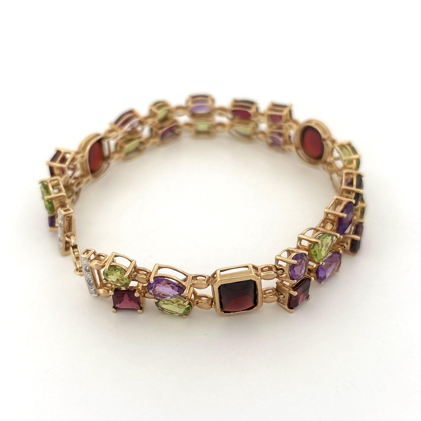 10K Multi-Gemstone Bracelet