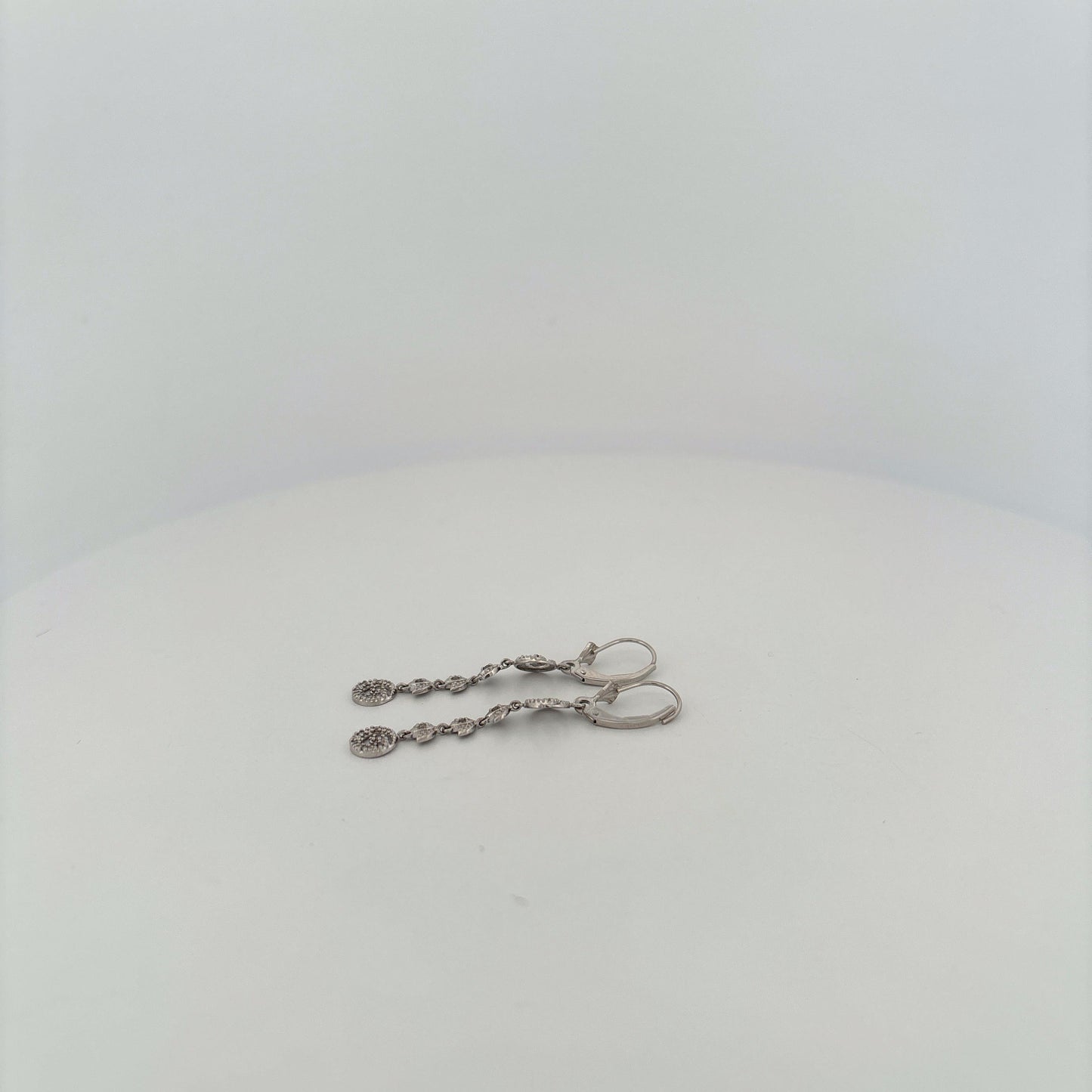 14K White Gold Dangle Earrings