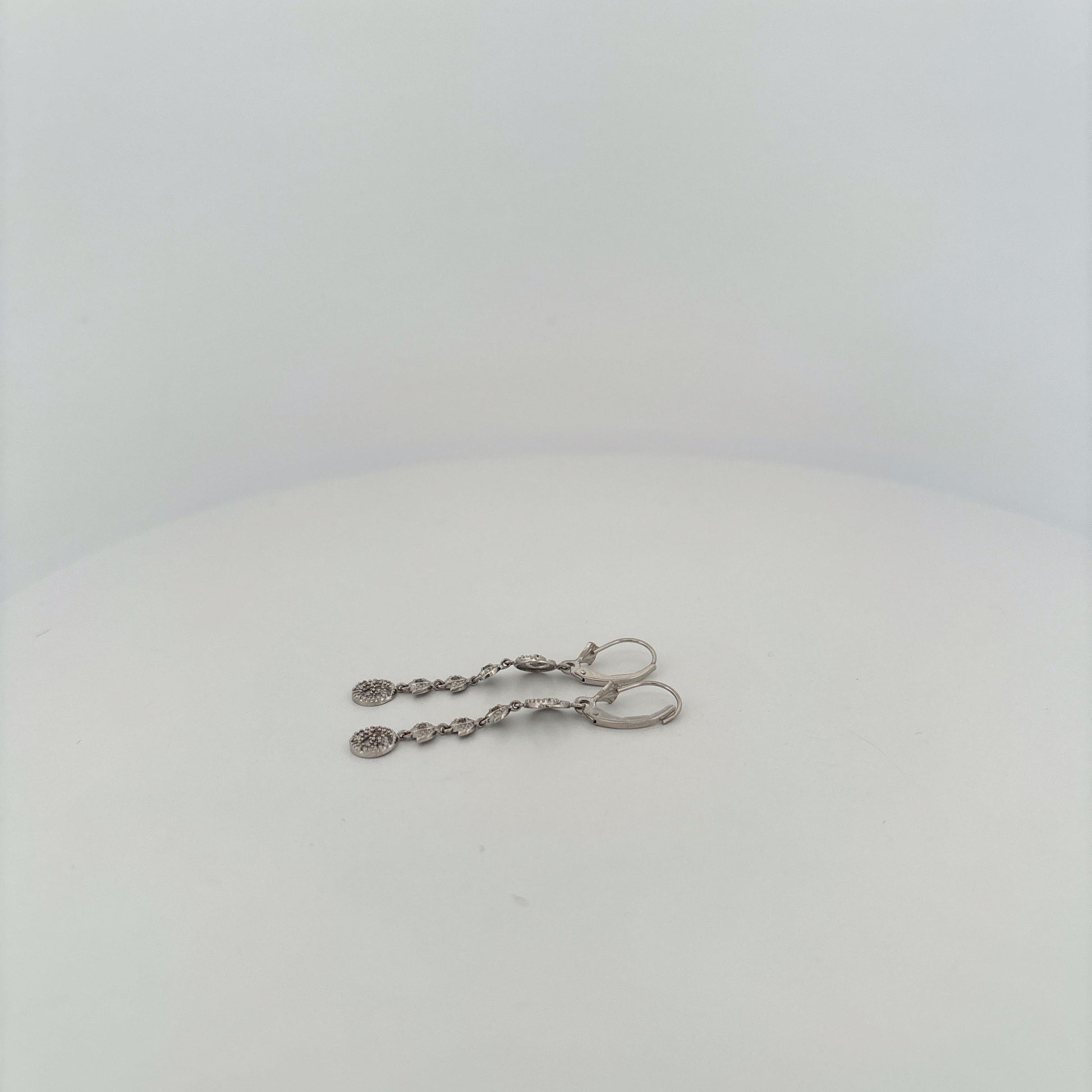 14K White Gold Dangle Earrings