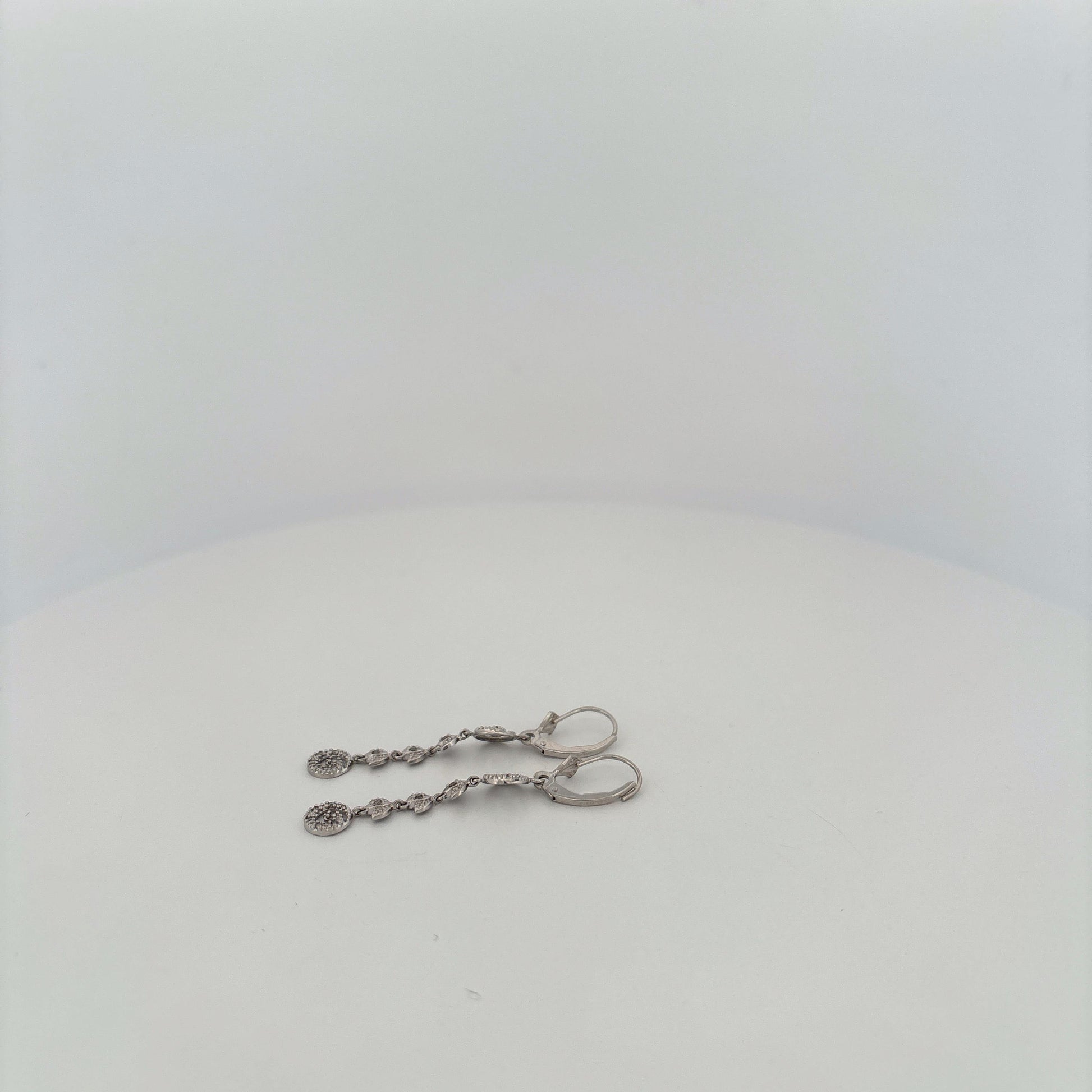 14K White Gold Dangle Earrings