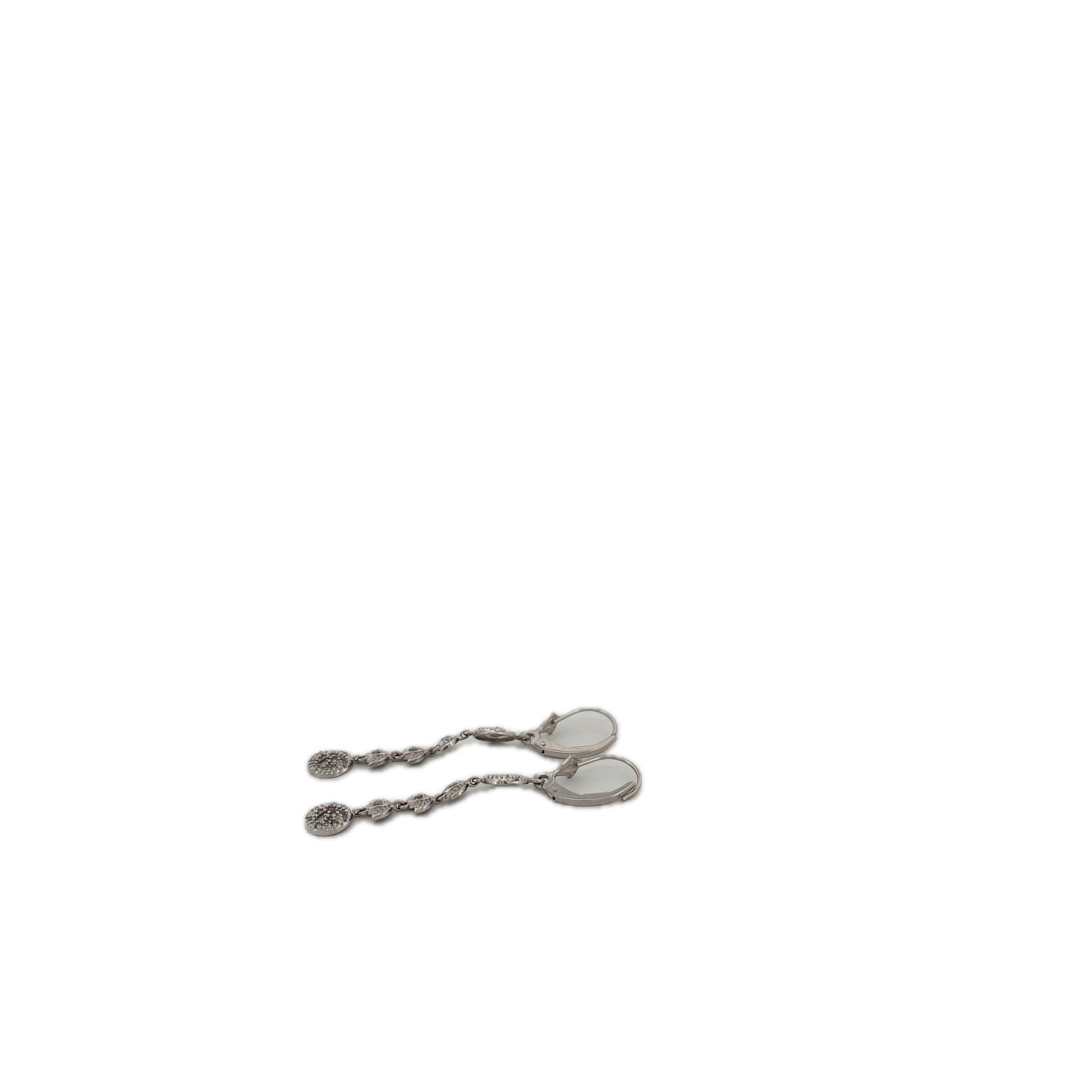 14K White Gold Dangle Earrings