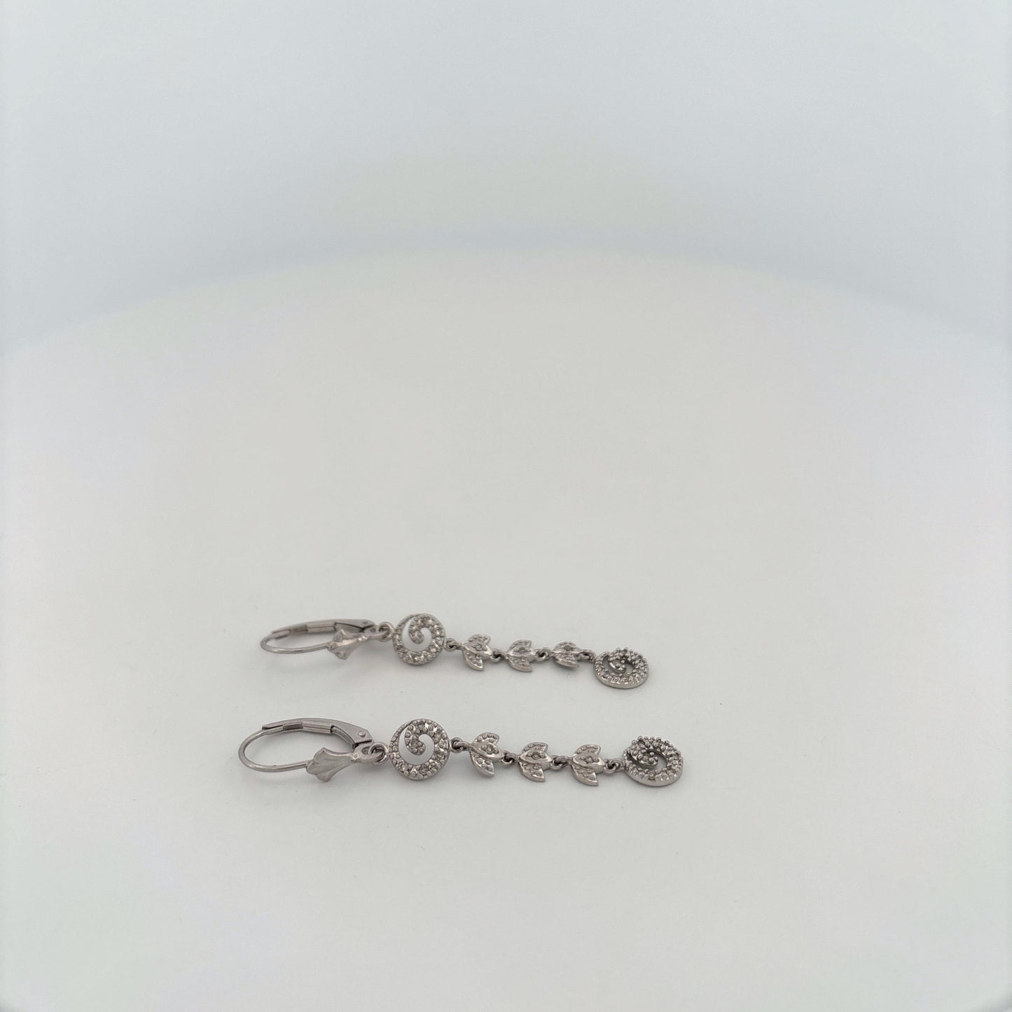 14K White Gold Dangle Earrings