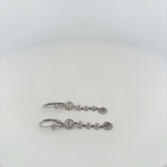 14K White Gold Dangle Earrings
