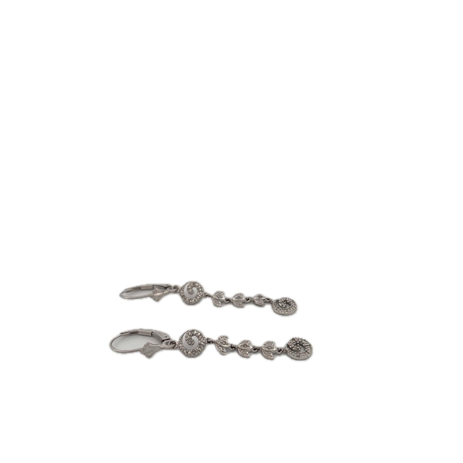 14K White Gold Dangle Earrings