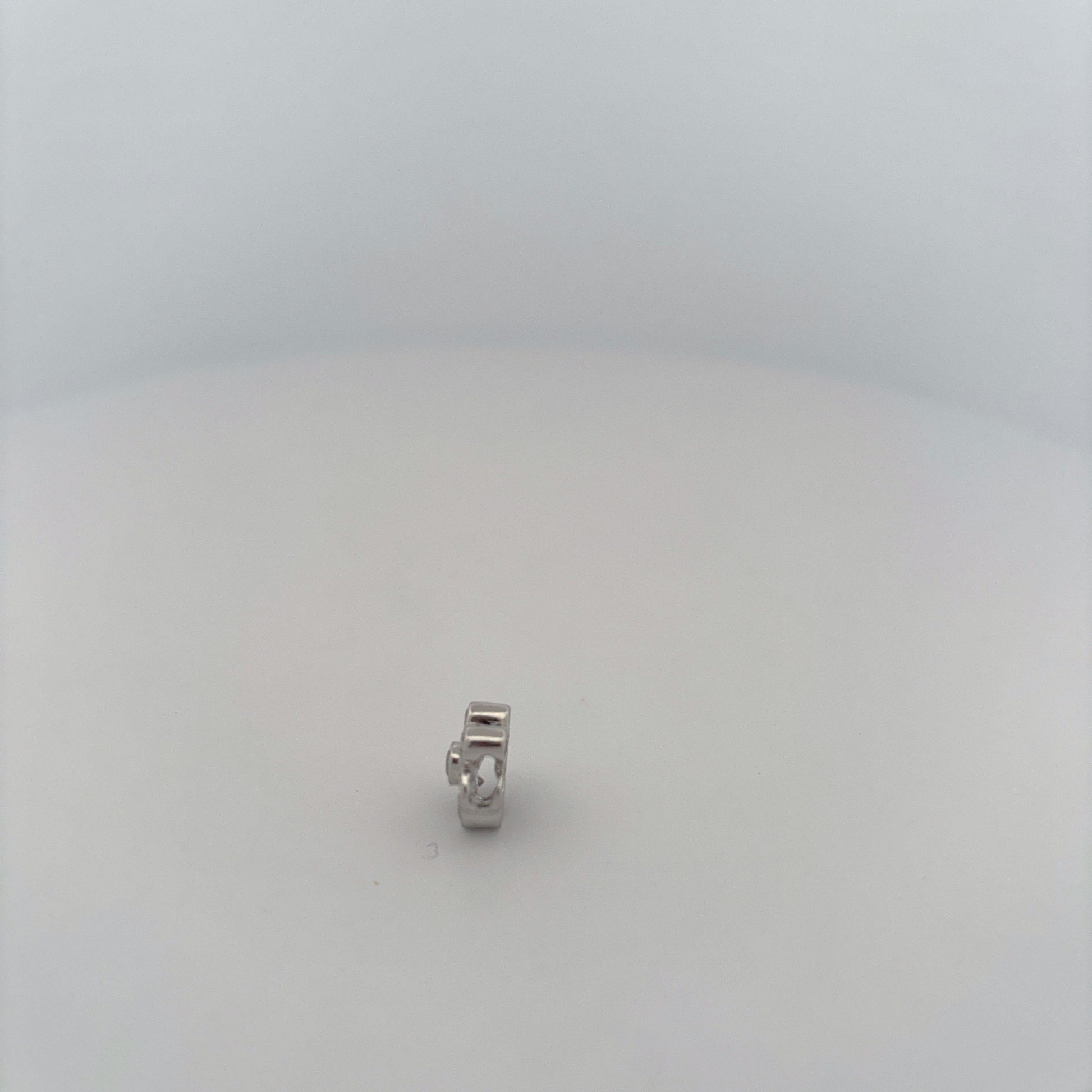 14K White Gold Diamond Flower Pendant Bezel Set