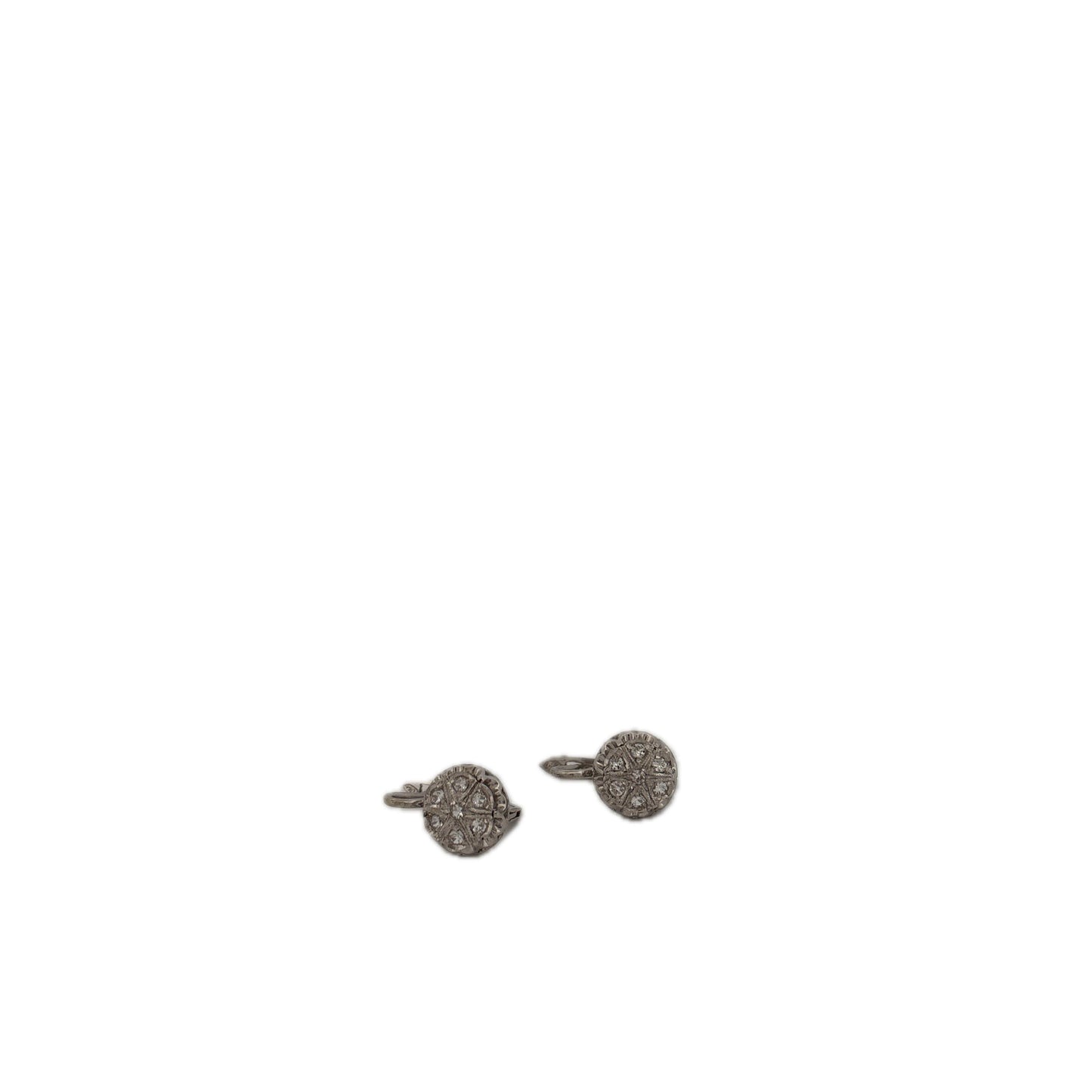 18K White Gold Flower Diamond Drop Earrings