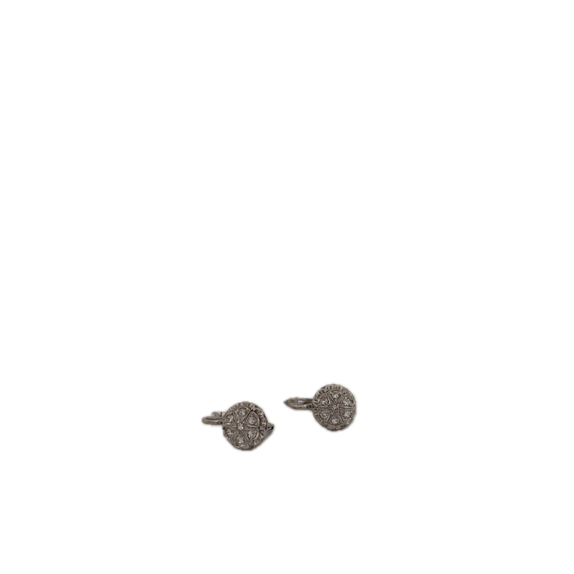 18K White Gold Flower Diamond Drop Earrings