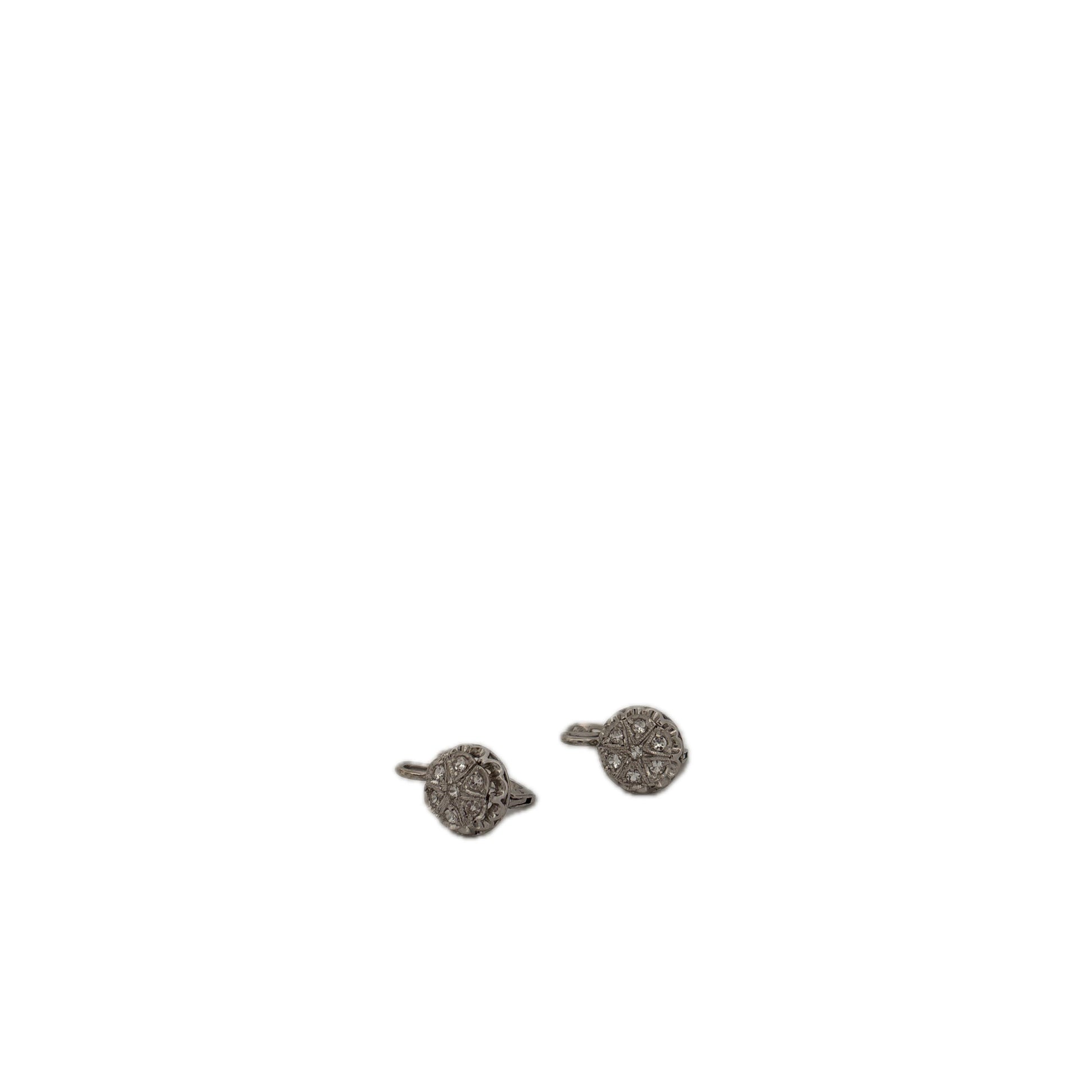 18K White Gold Flower Diamond Drop Earrings