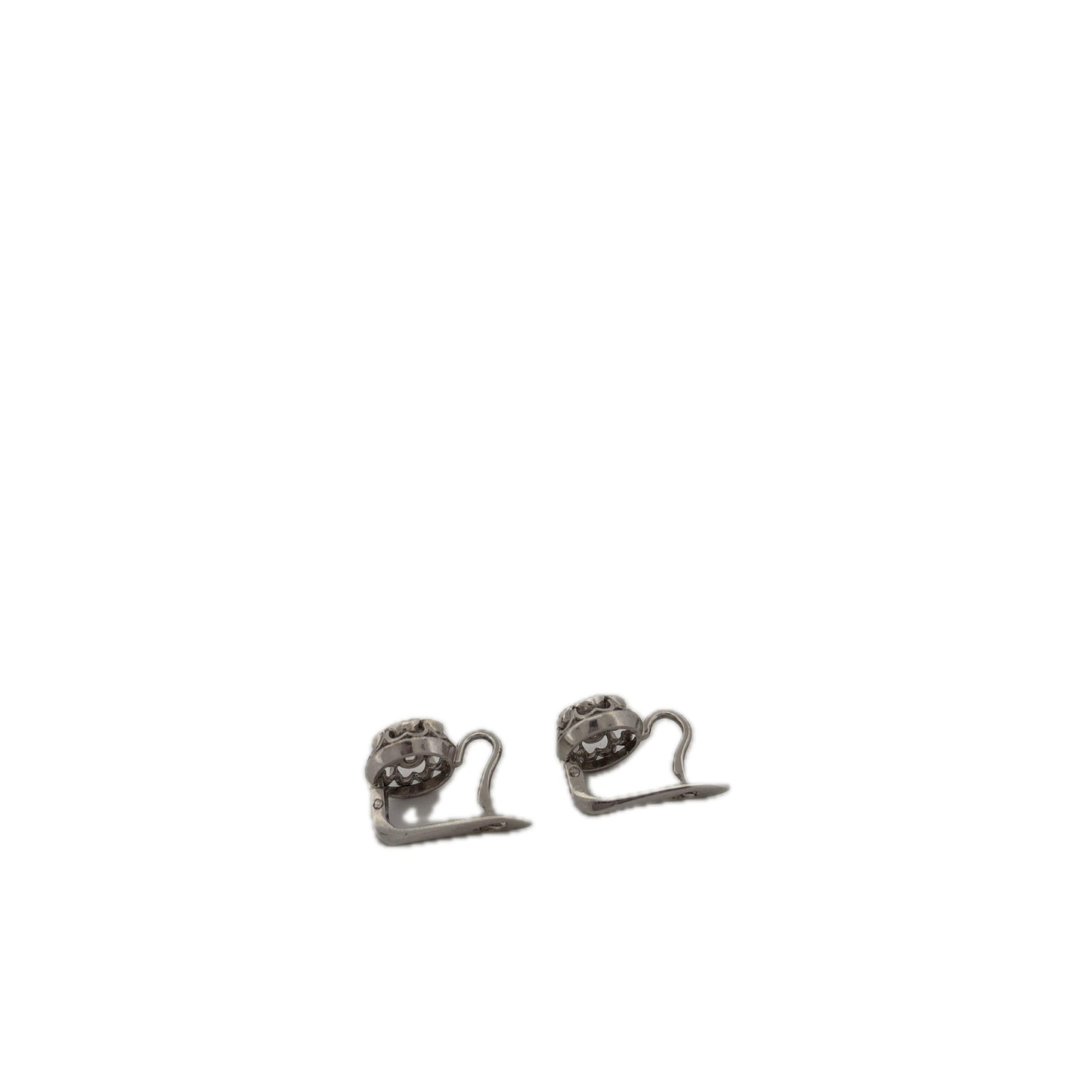 18K White Gold Flower Diamond Drop Earrings