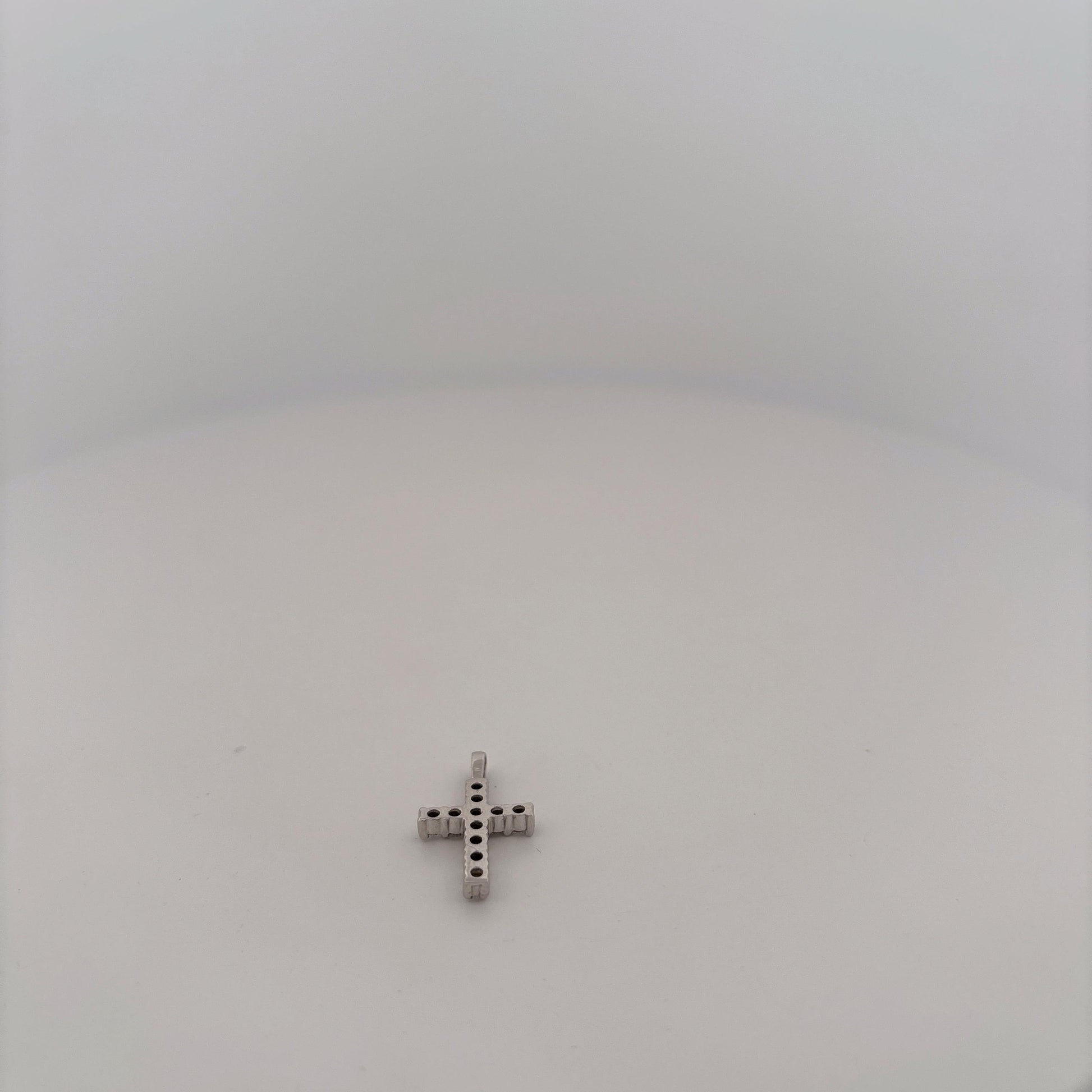 14K White Gold Diamond cross Pendant