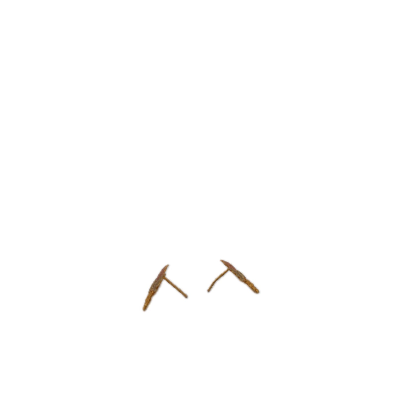 10K Tri-Color Gold Stud Grape Leaf Earrings