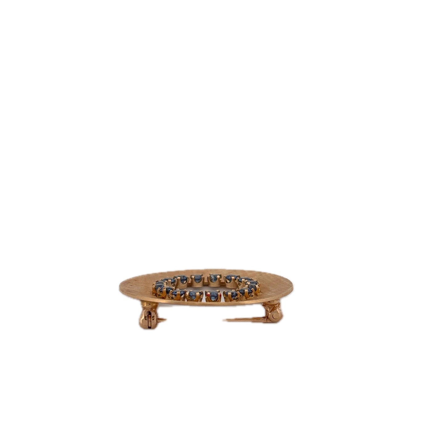GIA 14K Yellow Gold Brooch Sapphire 1.0ctw
