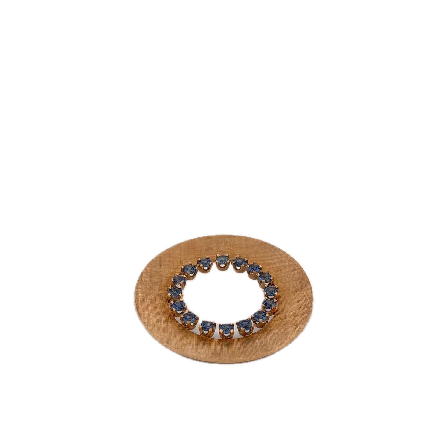GIA 14K Yellow Gold Brooch Sapphire 1.0ctw