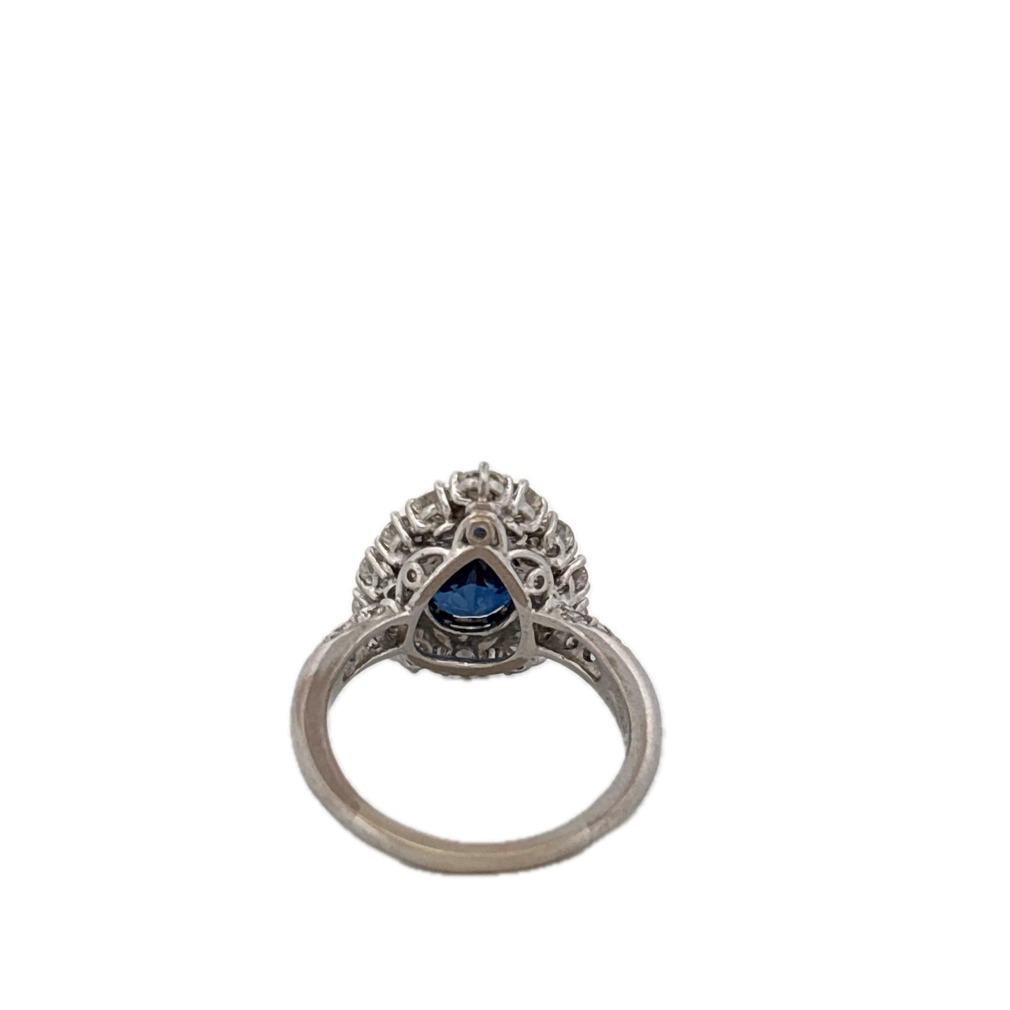 GIA 18K Graff Designer Pear Sapphire & Diamond Ring