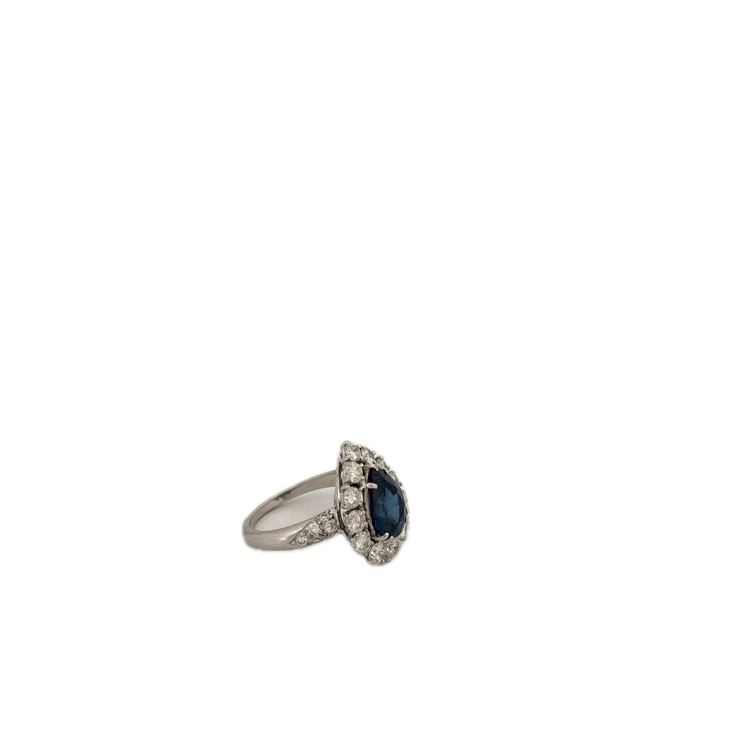 GIA 18K Graff Designer Pear Sapphire & Diamond Ring