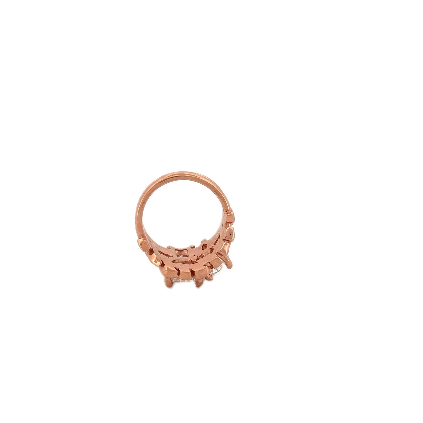 GIA 14K Rose Gold Lab Pear and Emerald