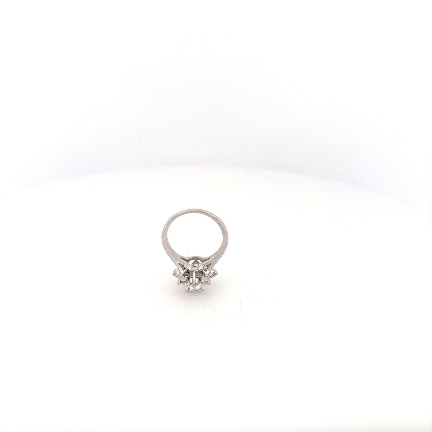 GIA 14K White Gold Flower Ring
