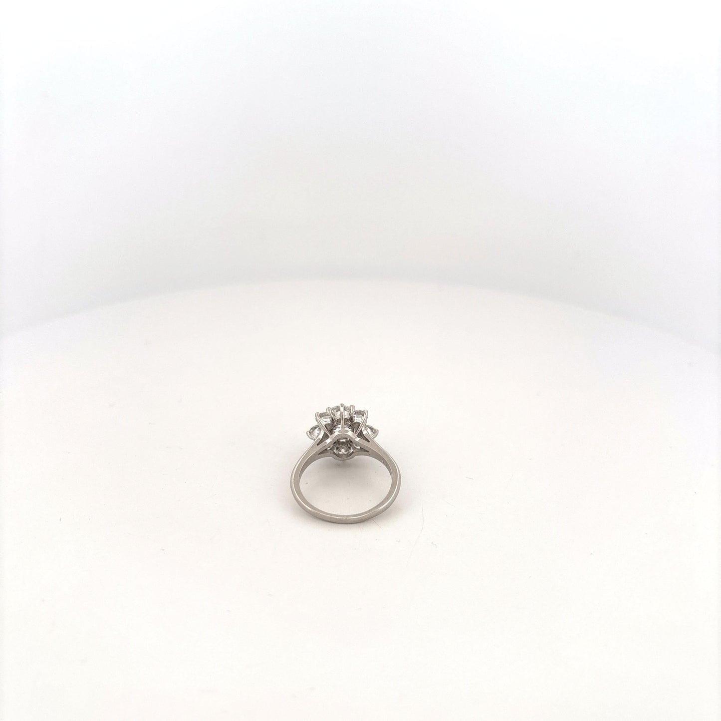 GIA 14K White Gold Flower Ring