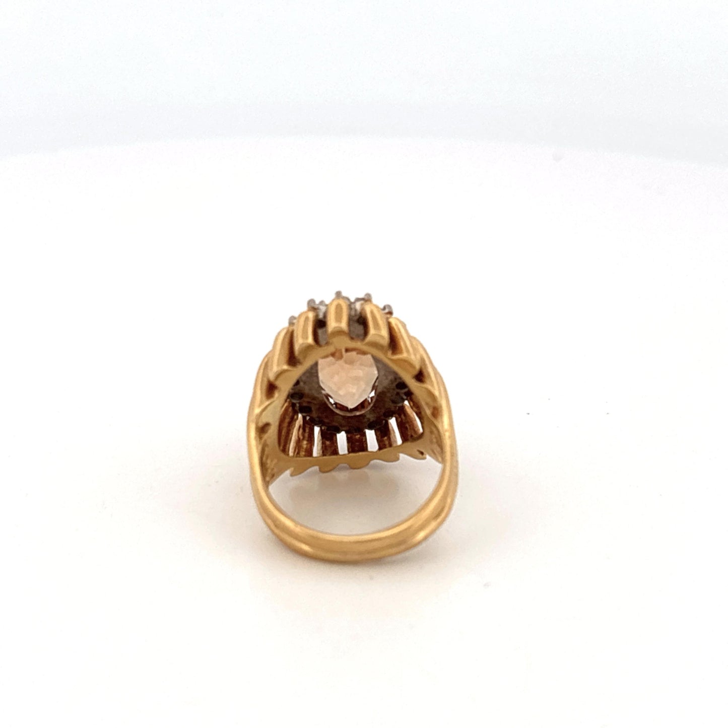 GIA 18K Yellow Gold & Platinum Imperial Topaz and Diamond Ring